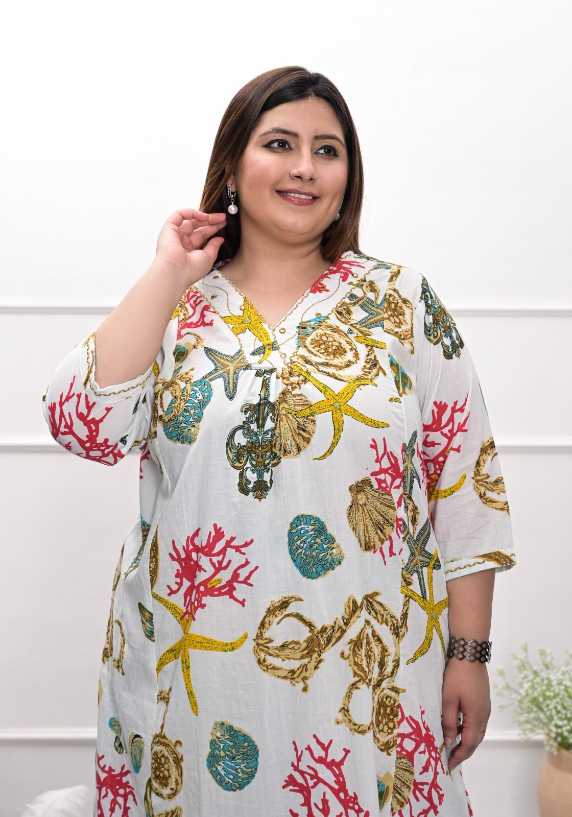 Plus Size Cotton A-line Coord Set - The Jaipur Studio