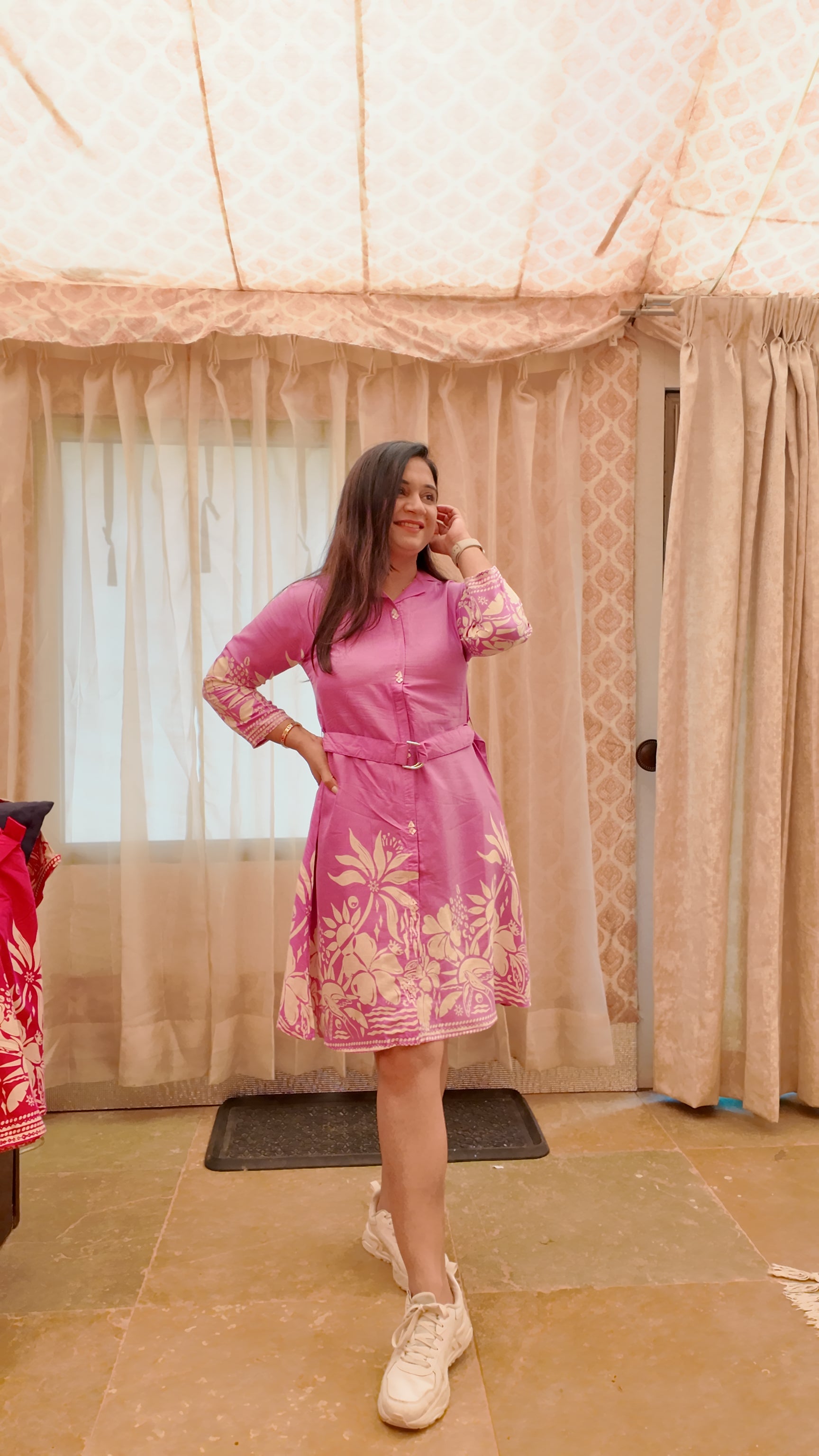 Zenisha Russian Silk Floral Dress - The Jaipur Studio