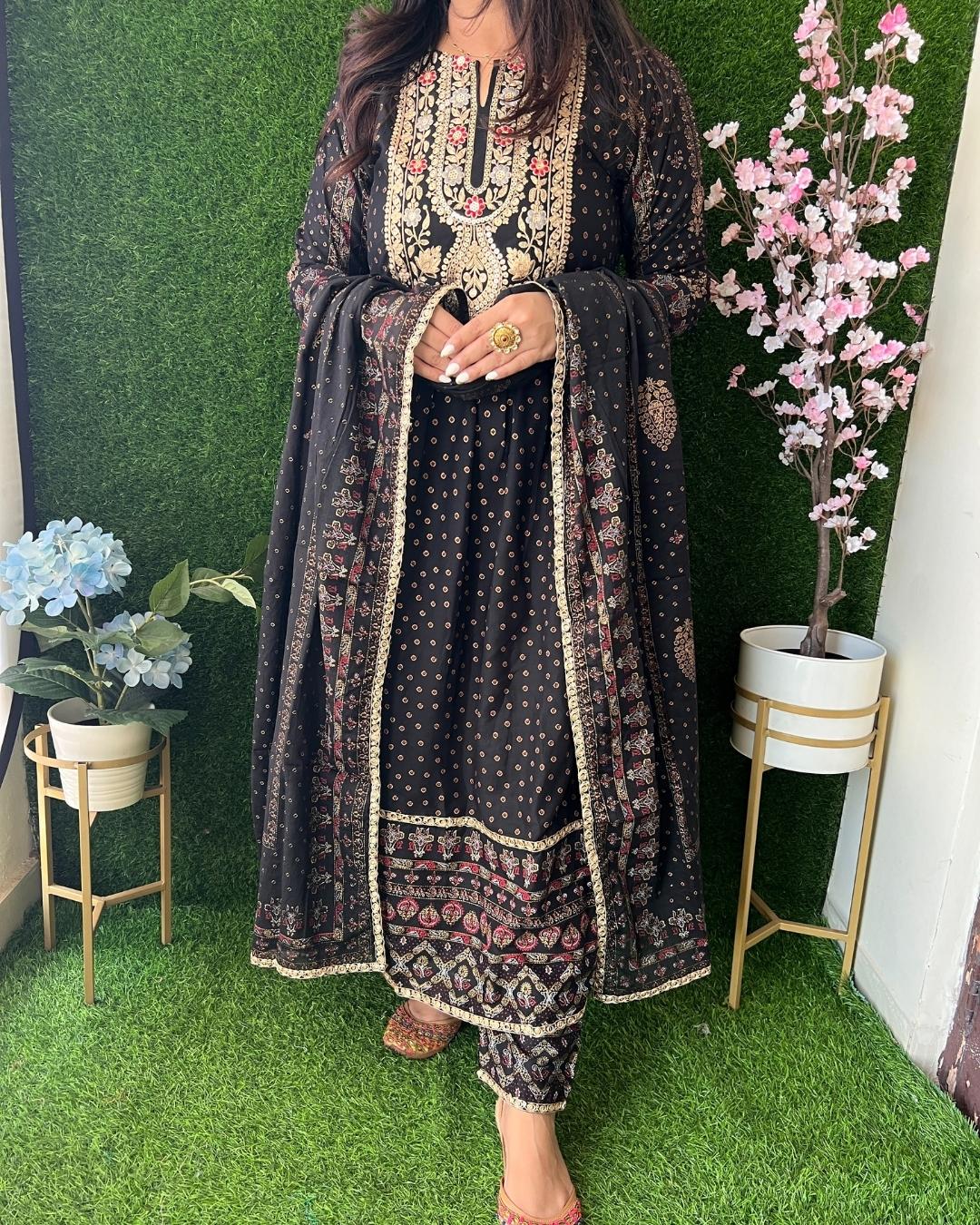 Rayon Embroidered Nyra Cut Pant Set - The Jaipur Studio