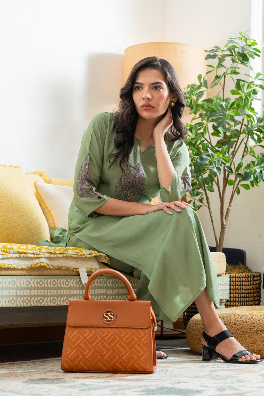Rubab Muslin Handblock Print Coord Set - The Jaipur Studio