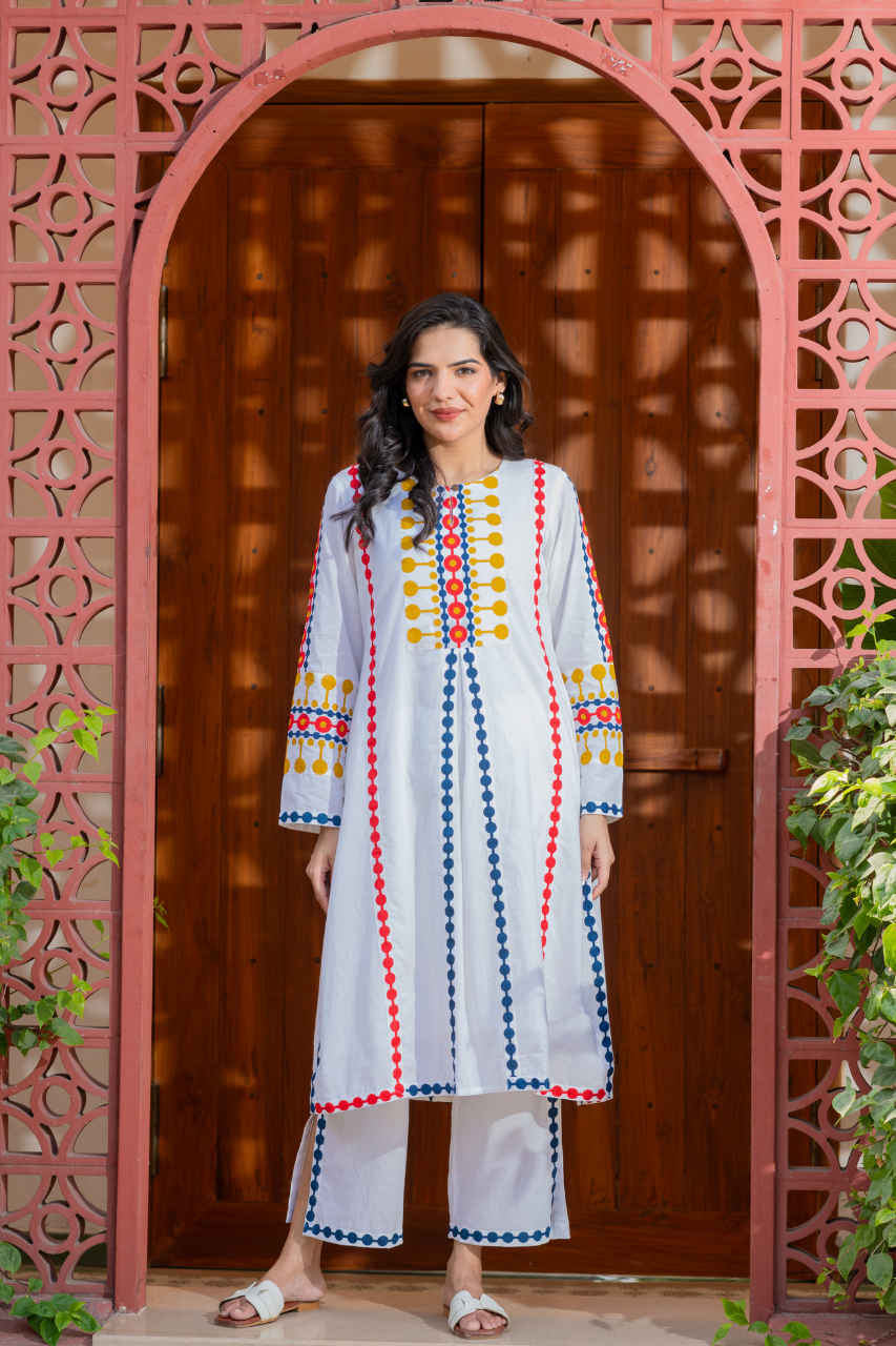 Naaz Multicolor Cotton A-line Coord - The Jaipur Studio
