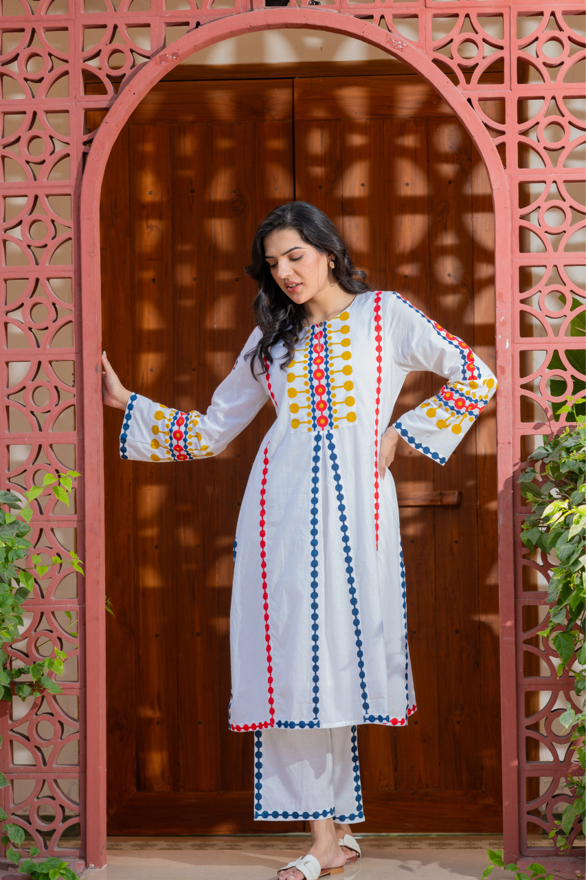 Naaz Multicolor Cotton A-line Coord - The Jaipur Studio