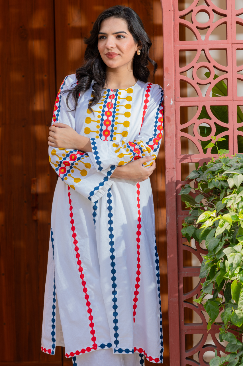 Naaz Multicolor Cotton A-line Coord - The Jaipur Studio