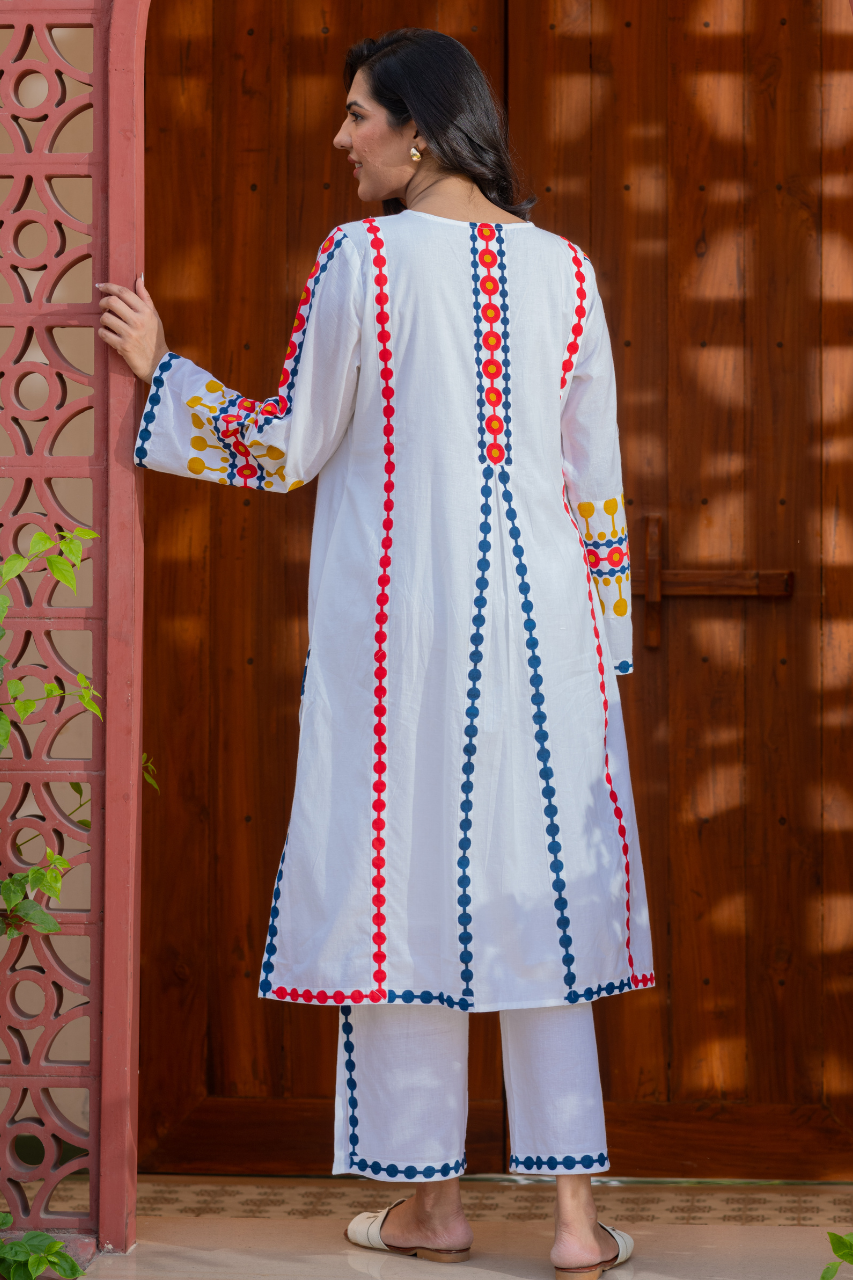 Naaz Multicolor Cotton A-line Coord - The Jaipur Studio