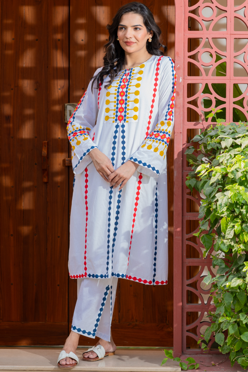Naaz Multicolor Cotton A-line Coord - The Jaipur Studio