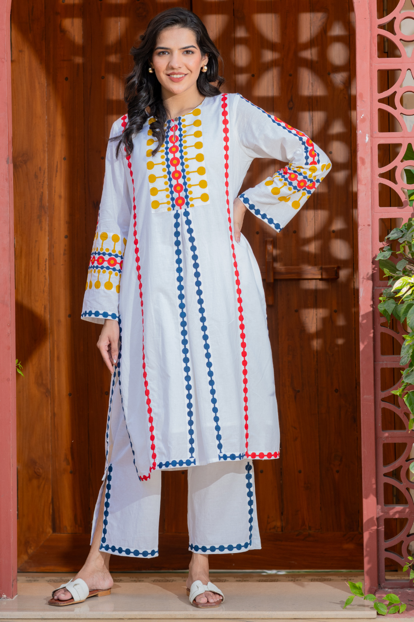 Naaz Multicolor Cotton A-line Coord - The Jaipur Studio