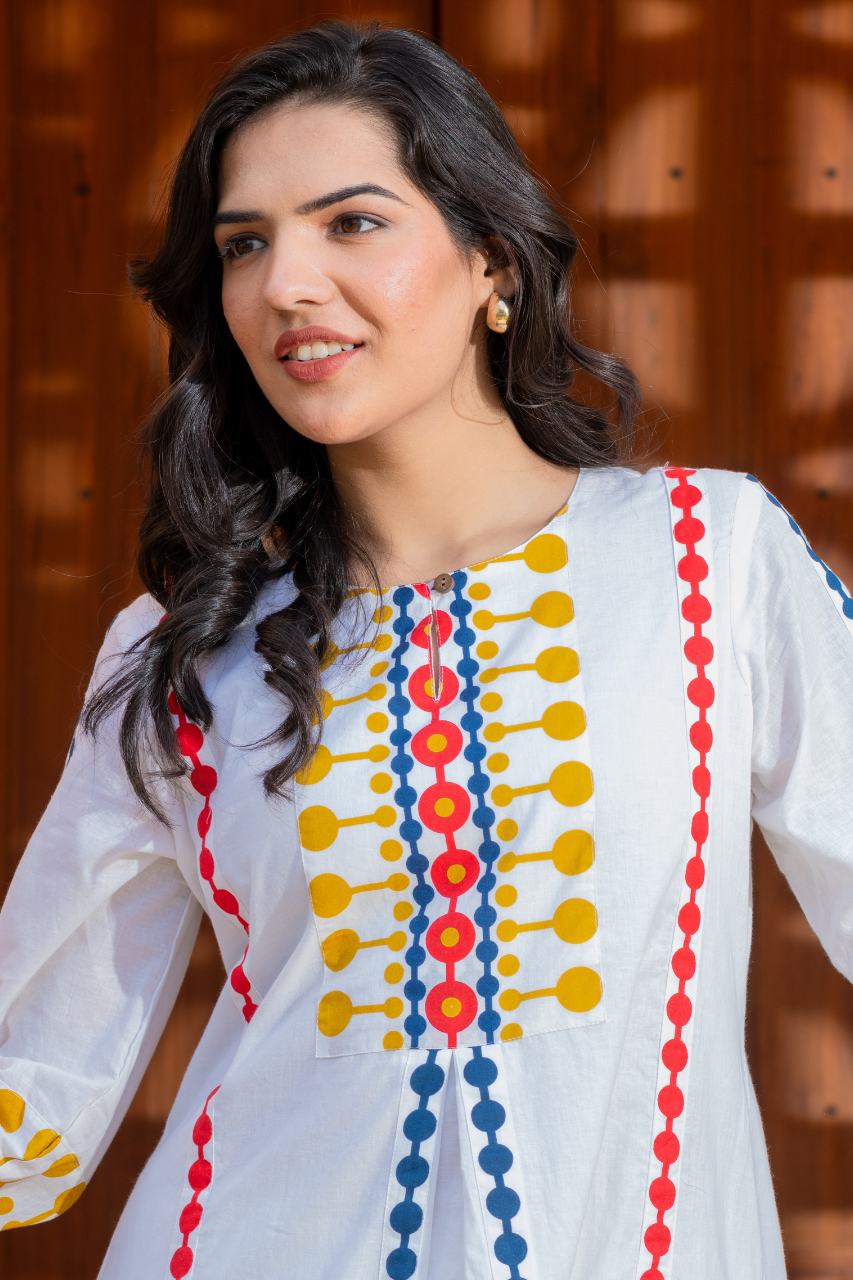 Naaz Multicolor Cotton A-line Coord - The Jaipur Studio