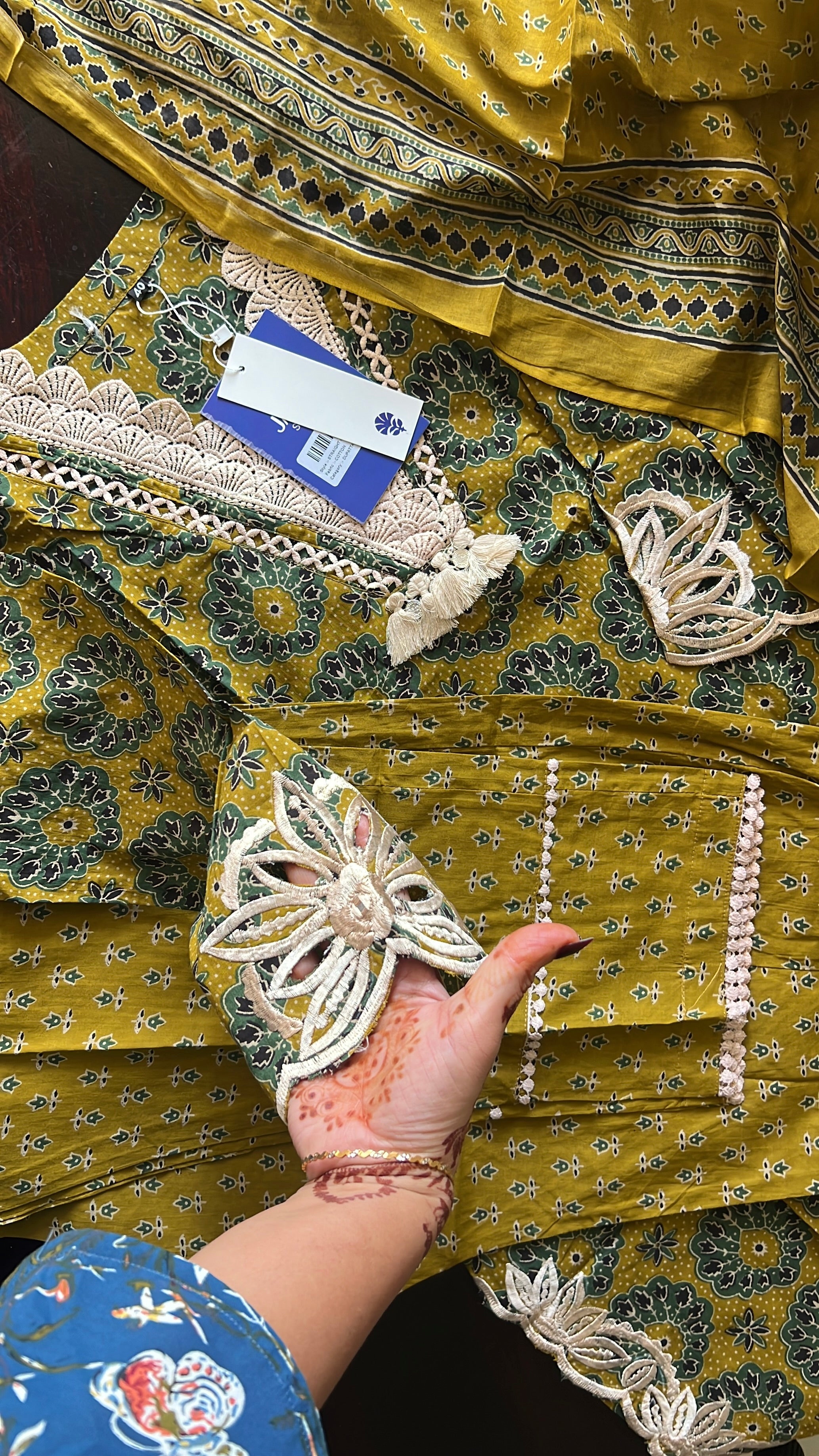 Driti Cotton Cutwork Detailed Pant set - The Jaipur Studio