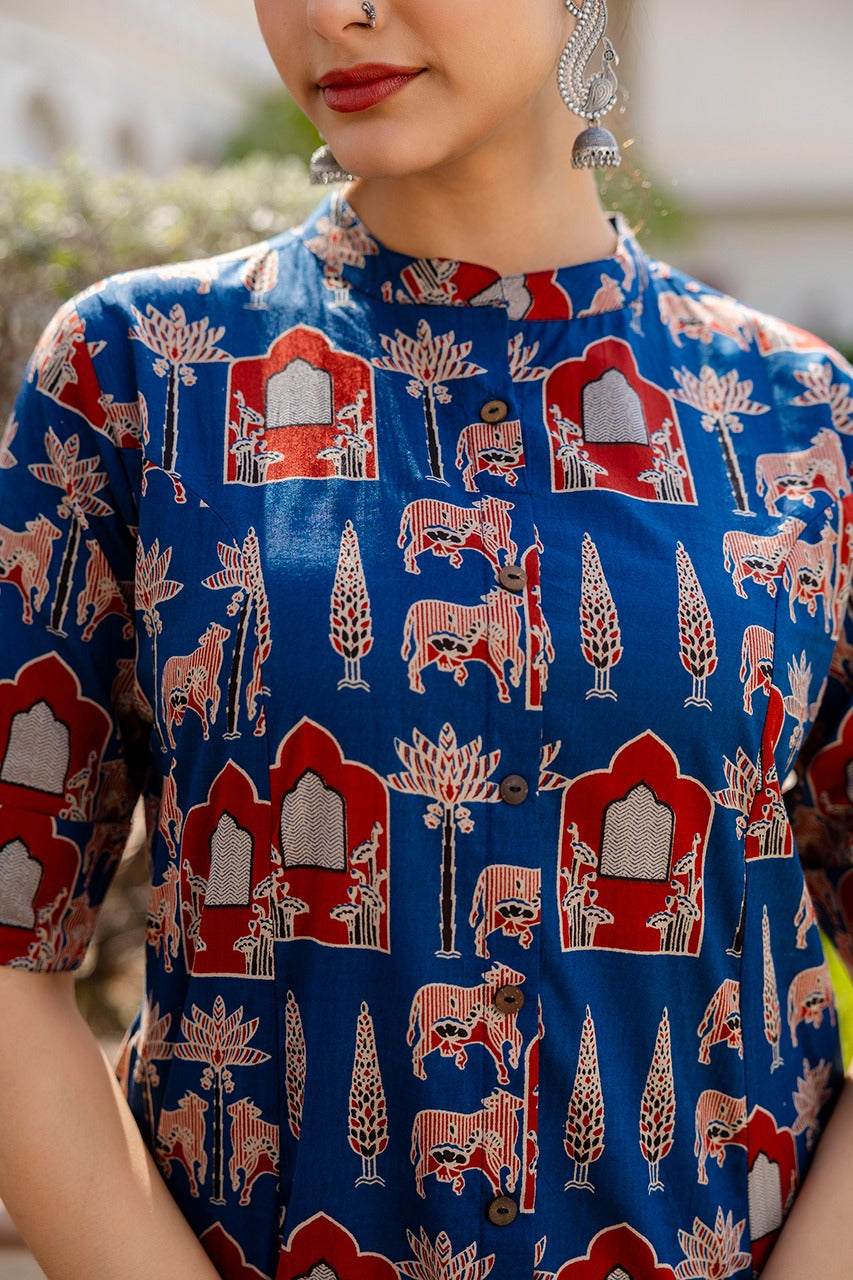 Navya Cotton A-line Coord set - The Jaipur Studio