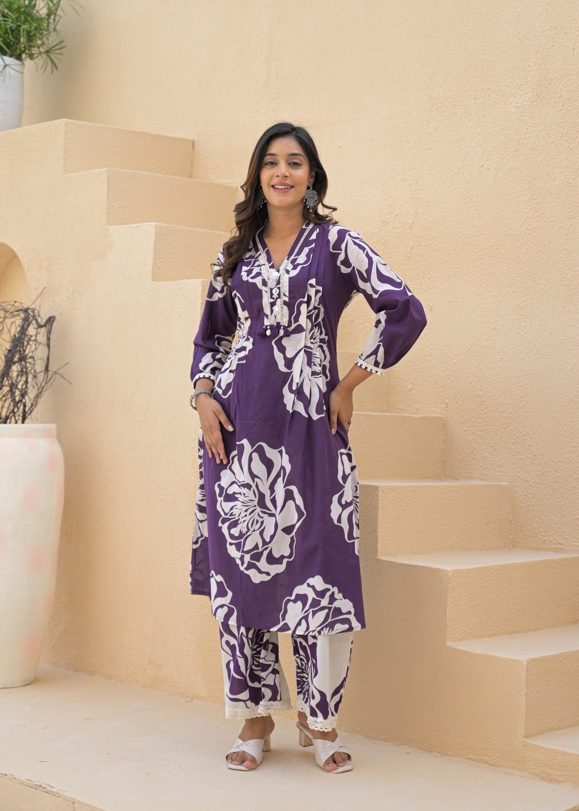 Mishika Cotton A-line Coord set - The Jaipur Studio