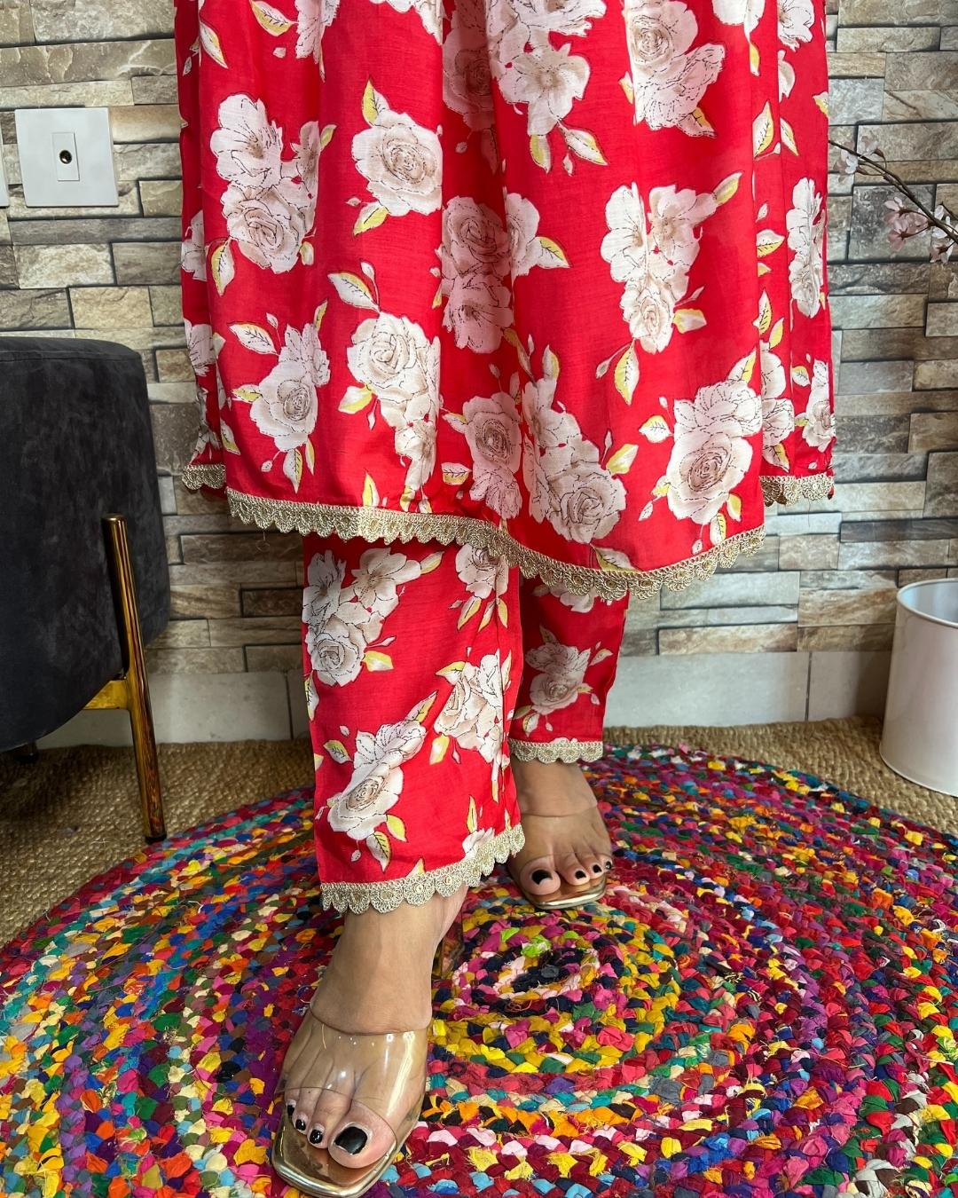 Mimosa Muslin Lace Detailed Coord Set - The Jaipur Studio