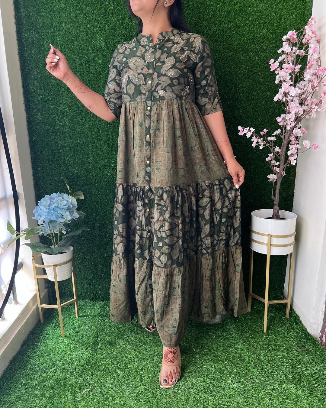 Ilivia Muslin Long Dress - The Jaipur Studio