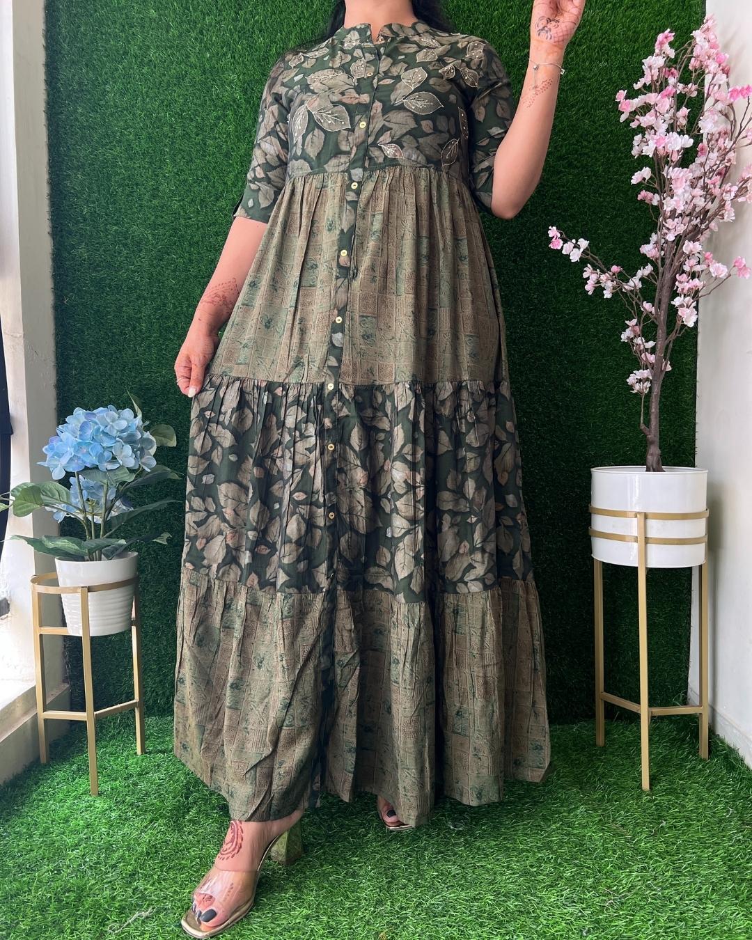 Ilivia Muslin Long Dress - The Jaipur Studio