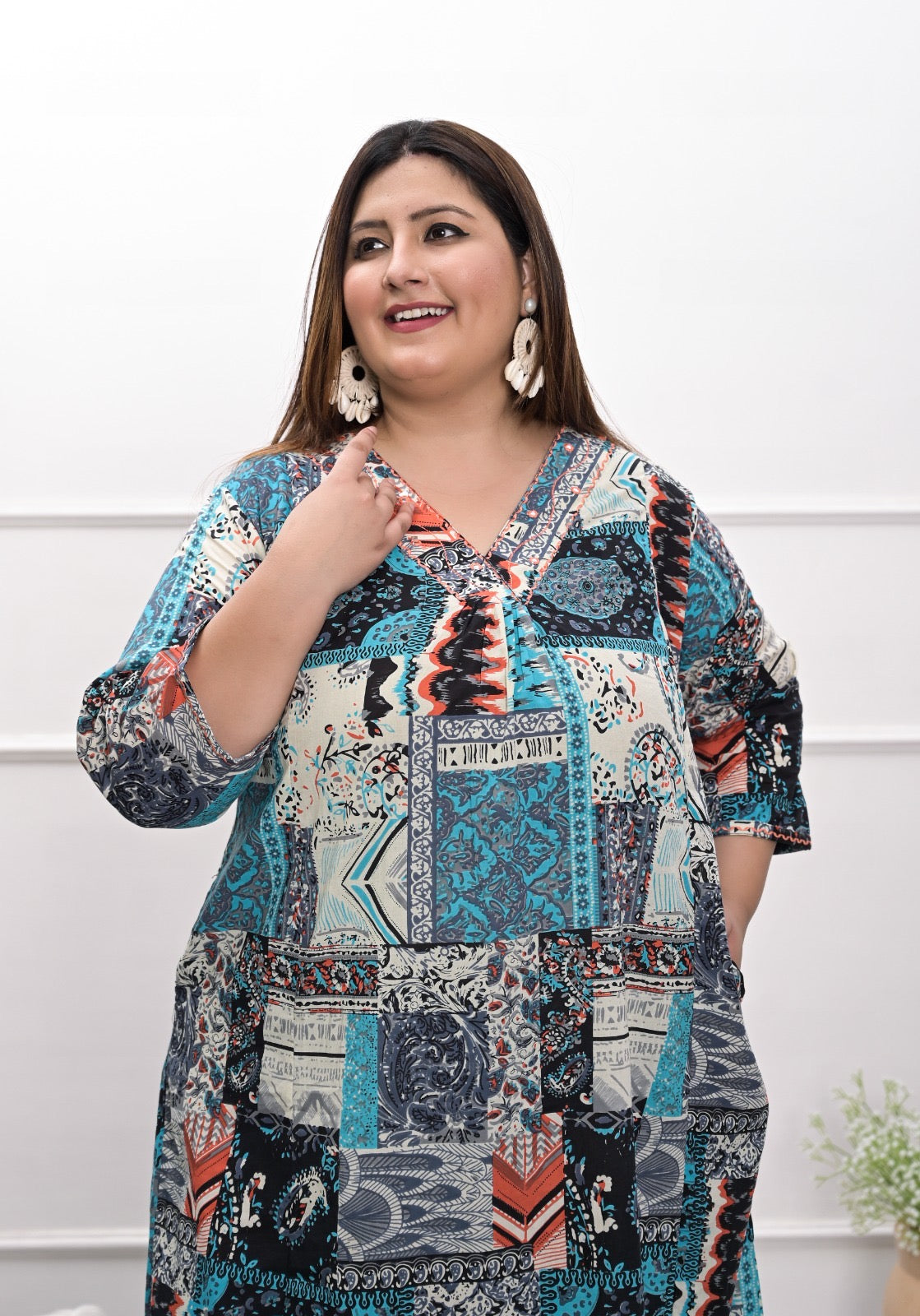 Plus Size Cotton A-line Coord Set - The Jaipur Studio