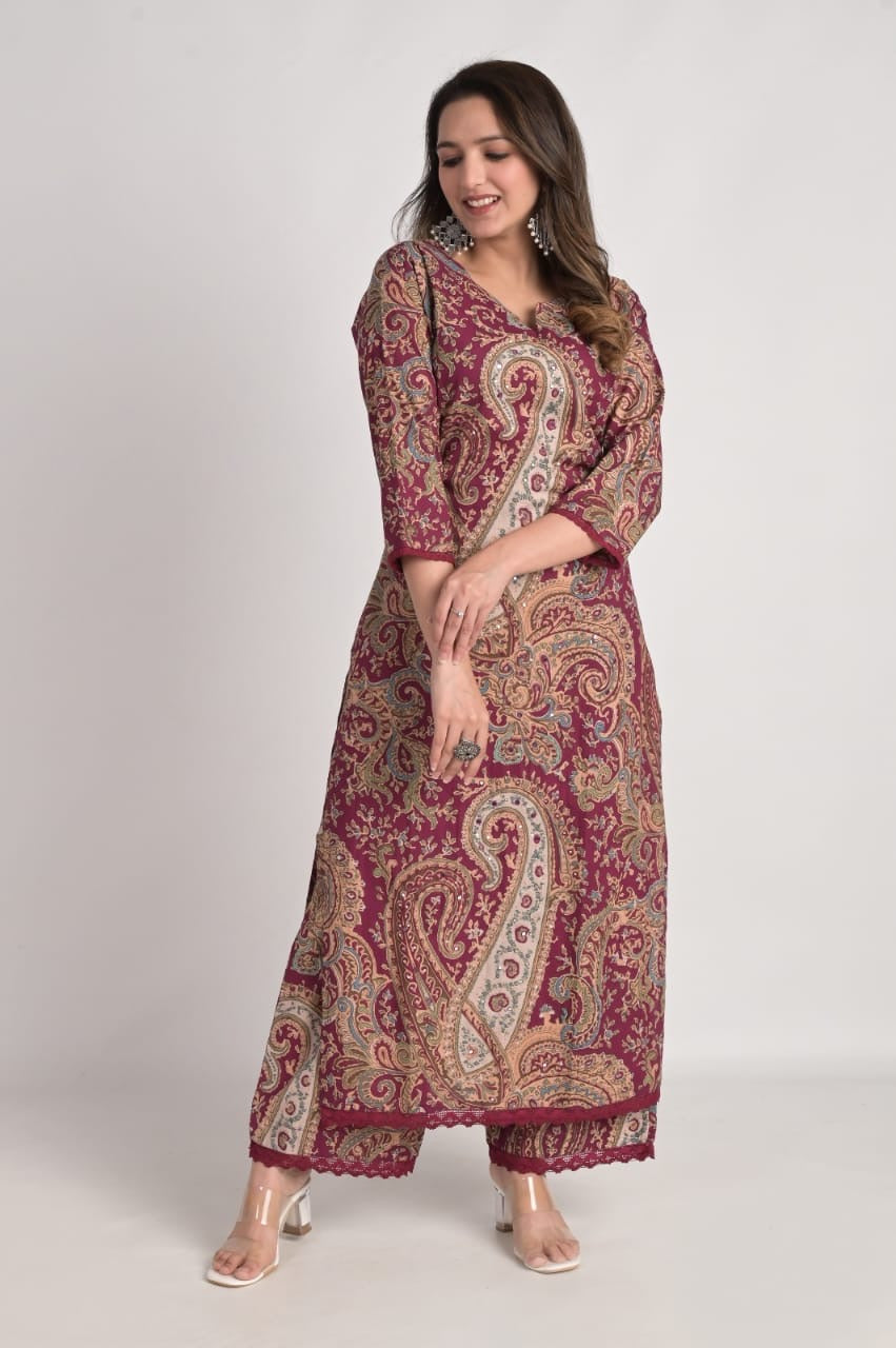 Kalamkari Embroidered Cotton Coord Set - The Jaipur Studio