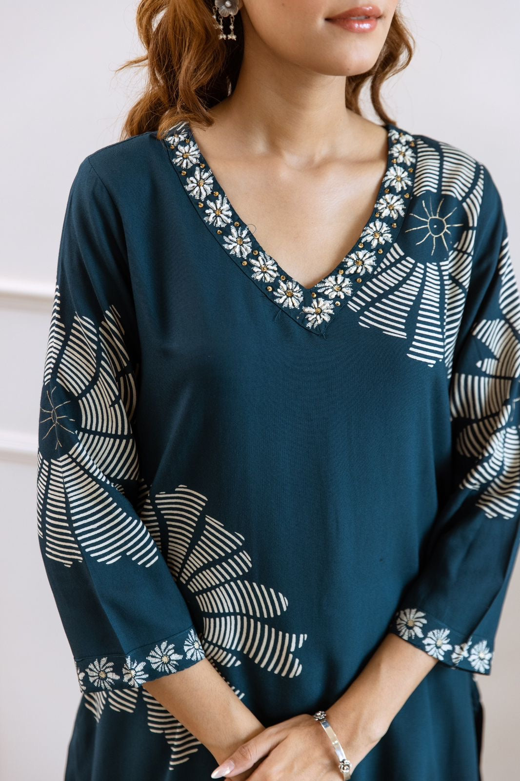Tansi Rayon Embroidered Plazo Set - The Jaipur Studio