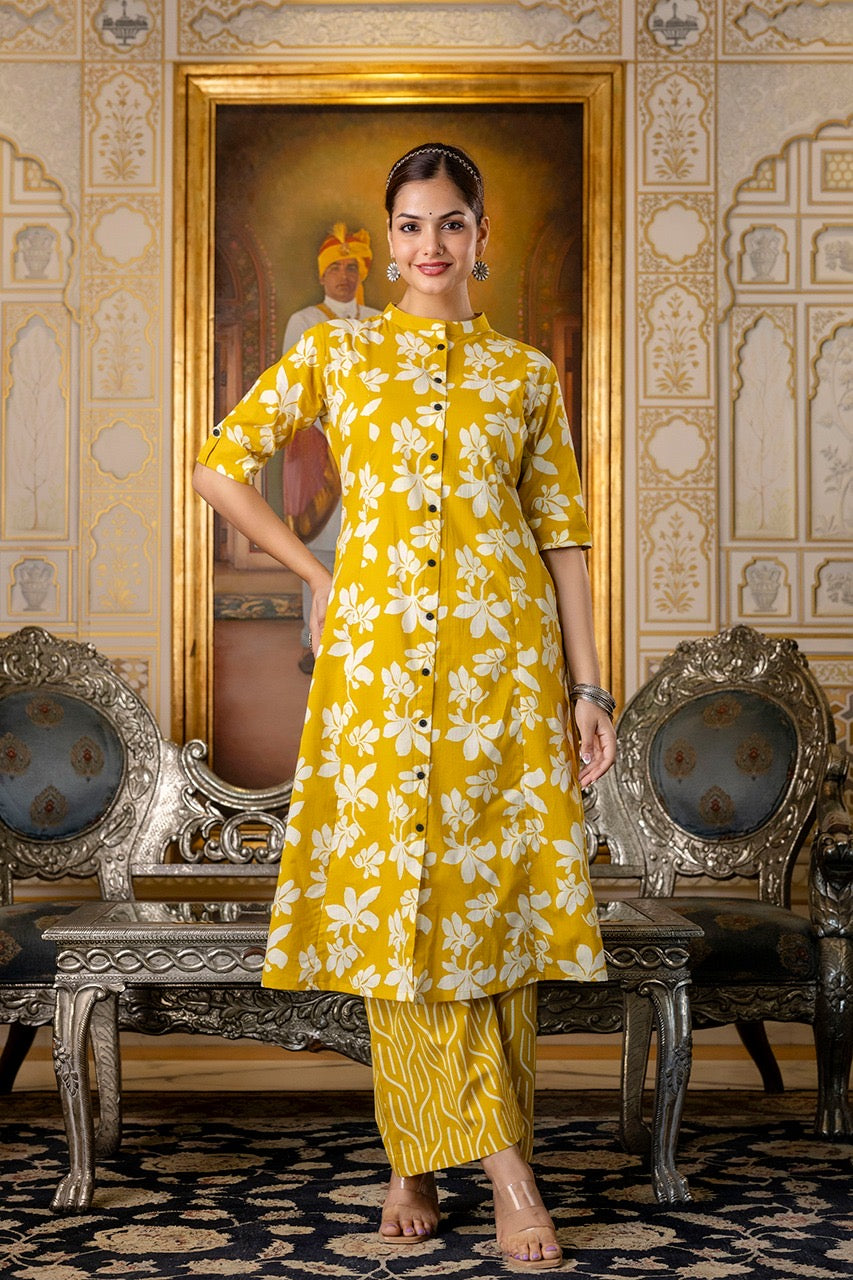 Cotton Floral Cotton A-line Coord set - The Jaipur Studio