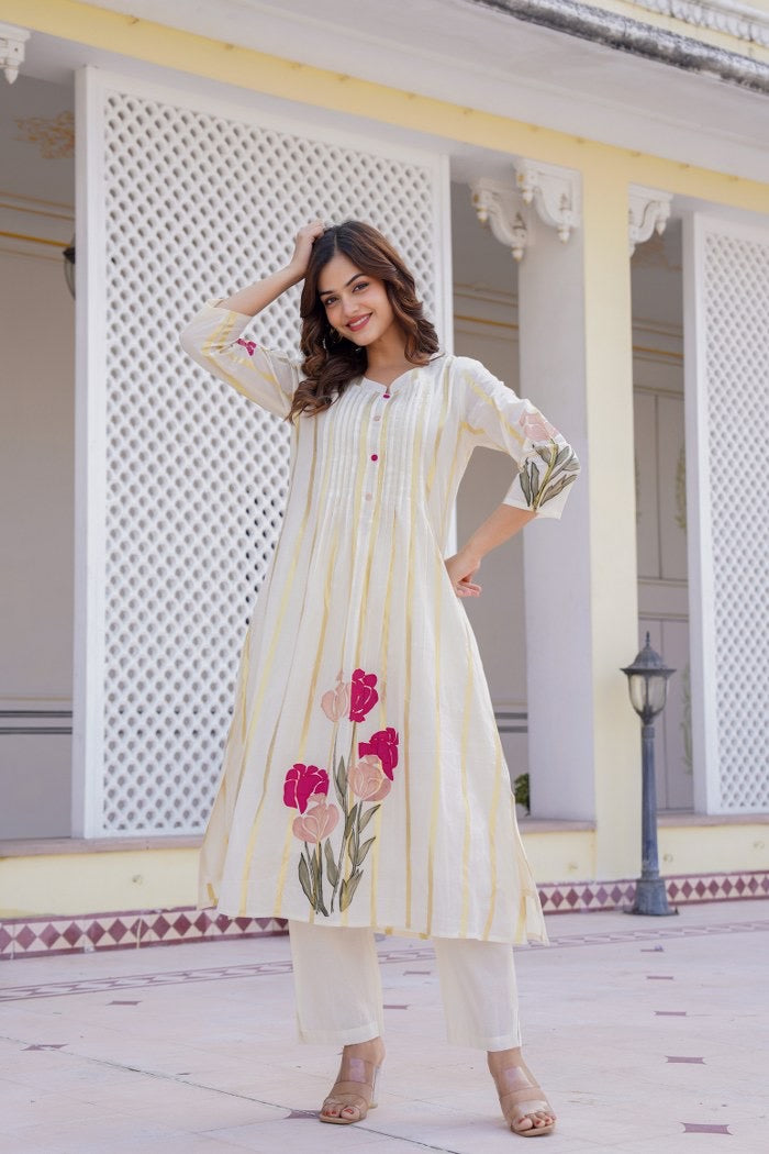Felza Cotton A-line Pant Set - The Jaipur Studio