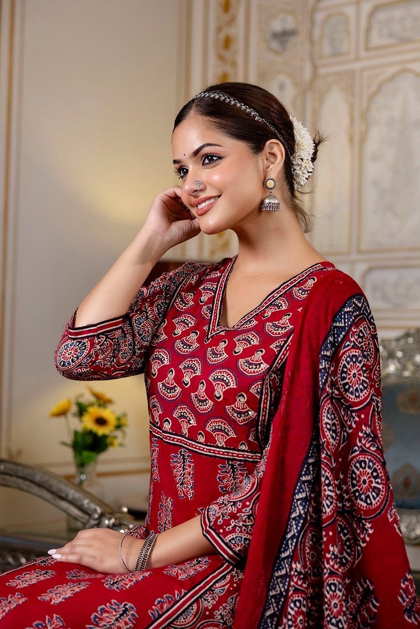 Noor Cotton Embroidered Pant Set - The Jaipur Studio