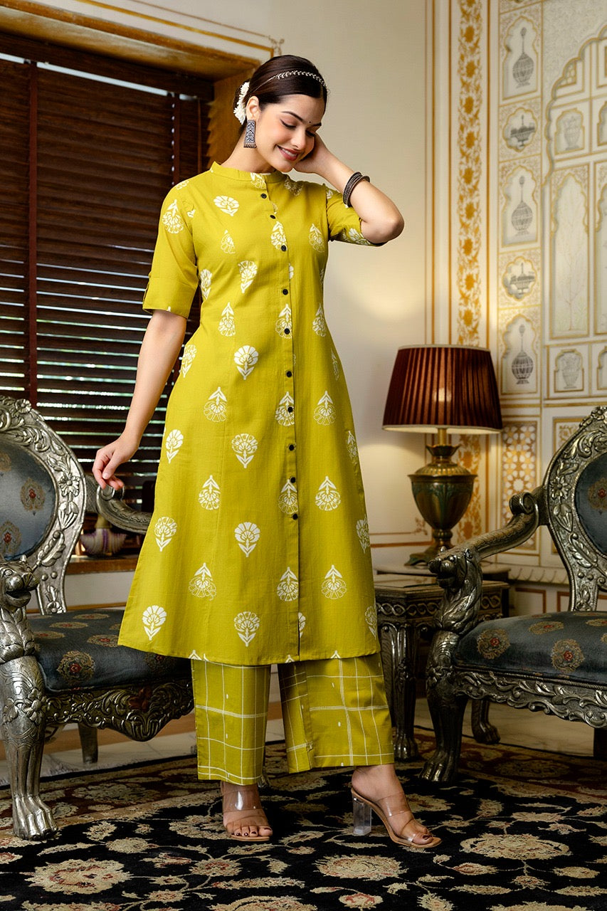 Cotton Floral Summerish A-line Coord Set - The Jaipur Studio