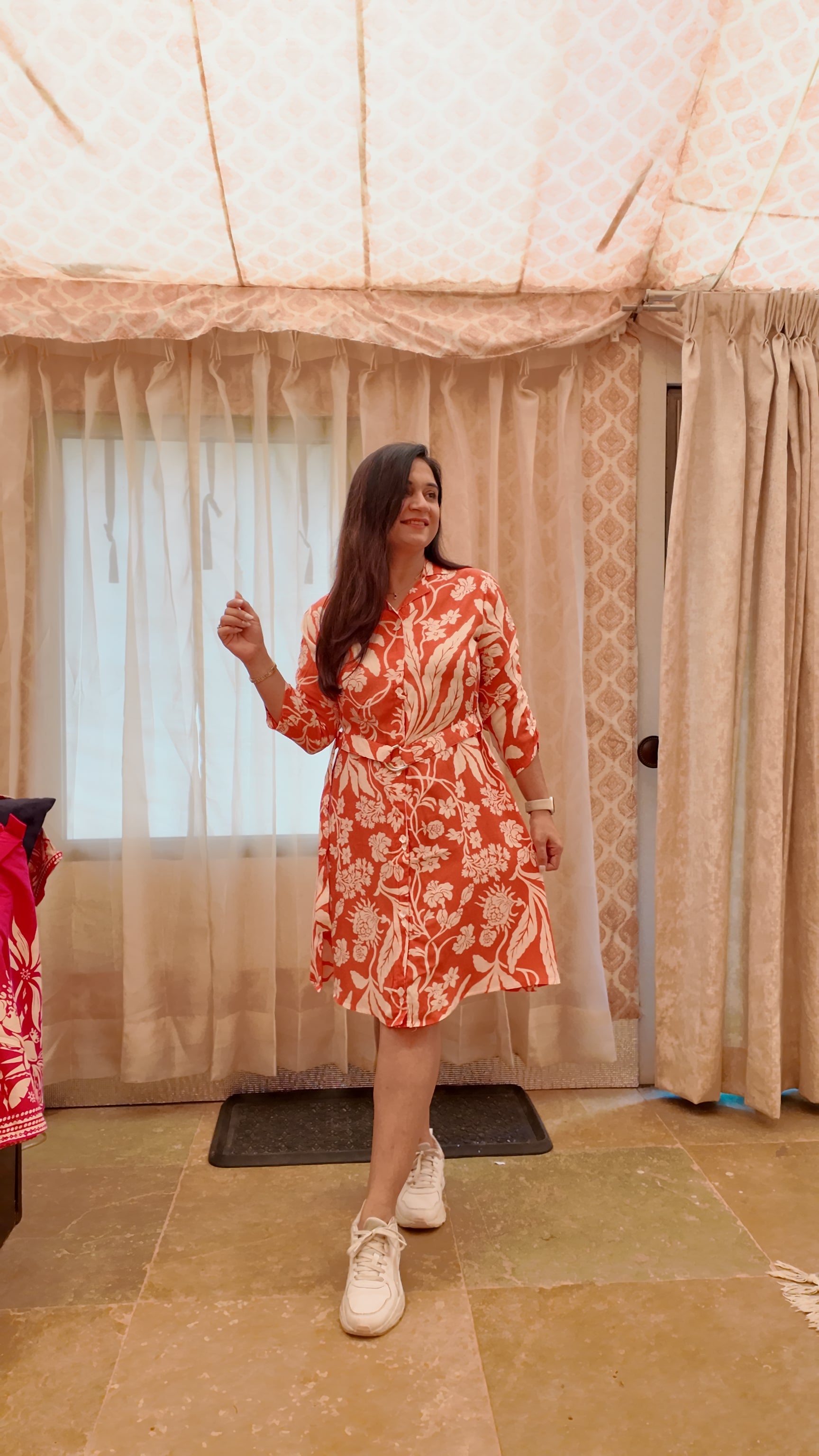 Zenisha Russian Silk Floral Dress - The Jaipur Studio