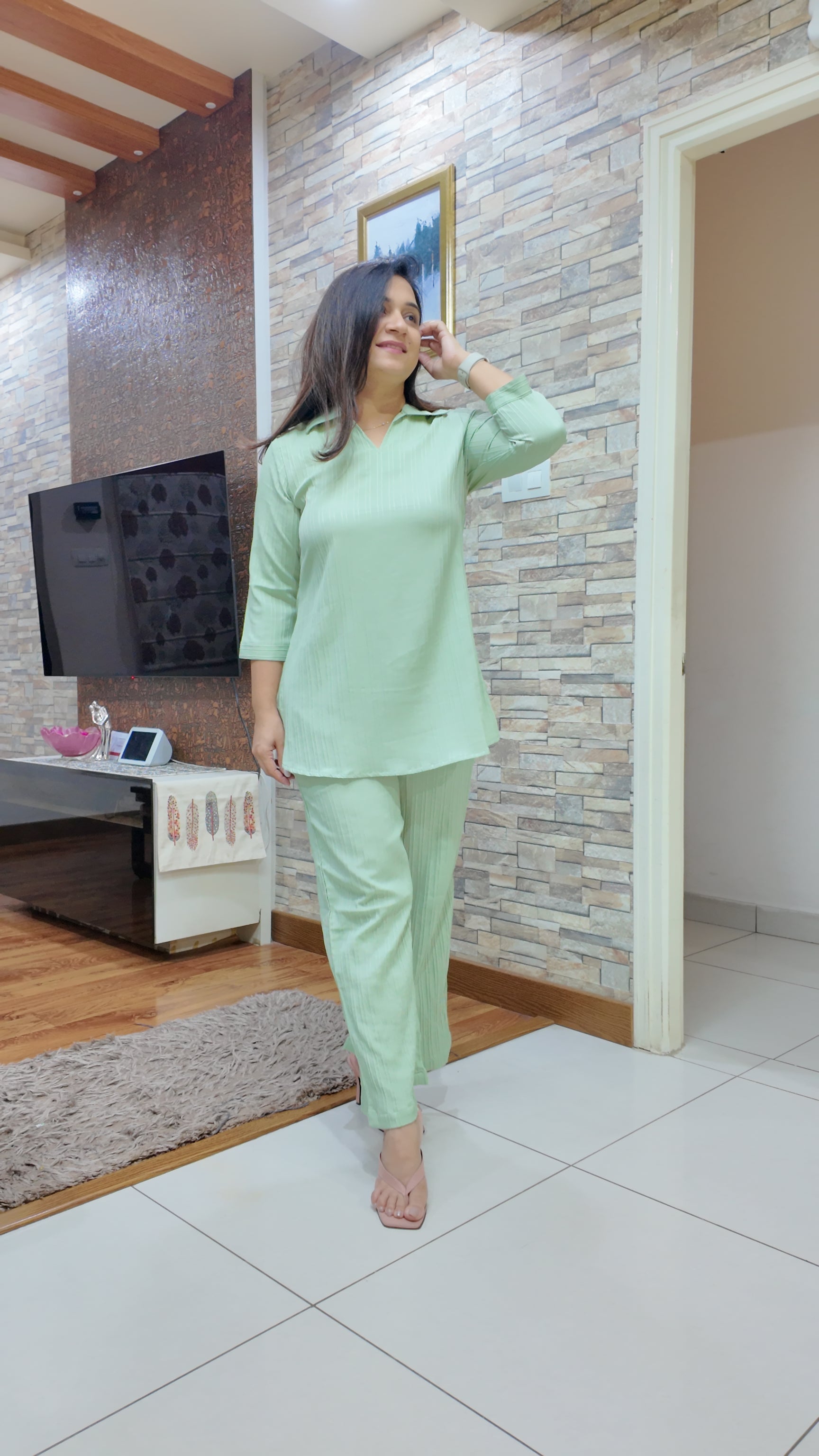 Nyasa Lycra Korean Coord Set - The Jaipur Studio