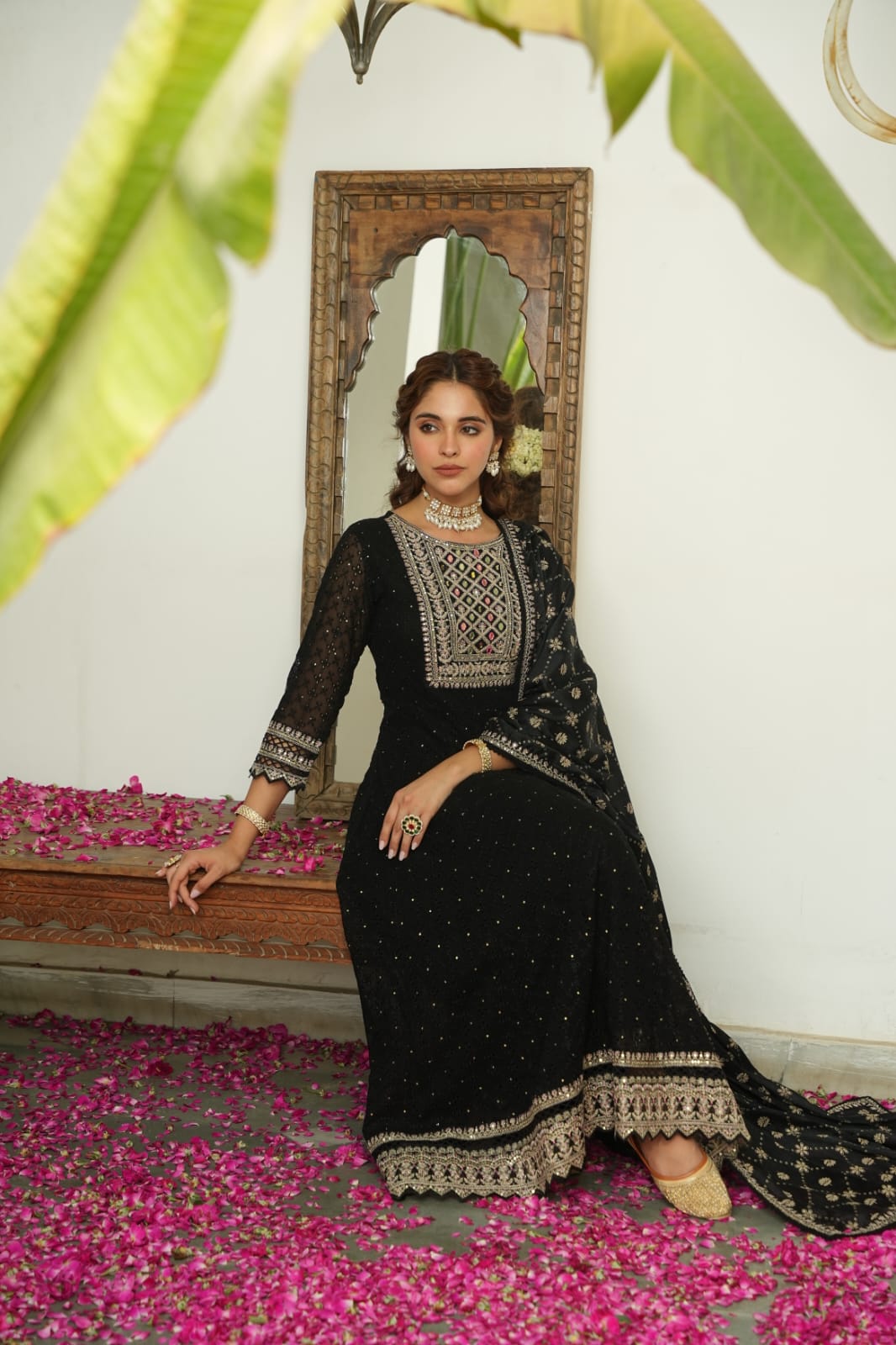 Festive Special Georgette Embroidered Anarkali Set - The Jaipur Studio