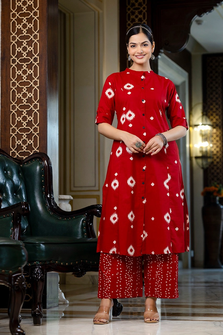 Azah Summerish Cotton A-line Coord Set - The Jaipur Studio