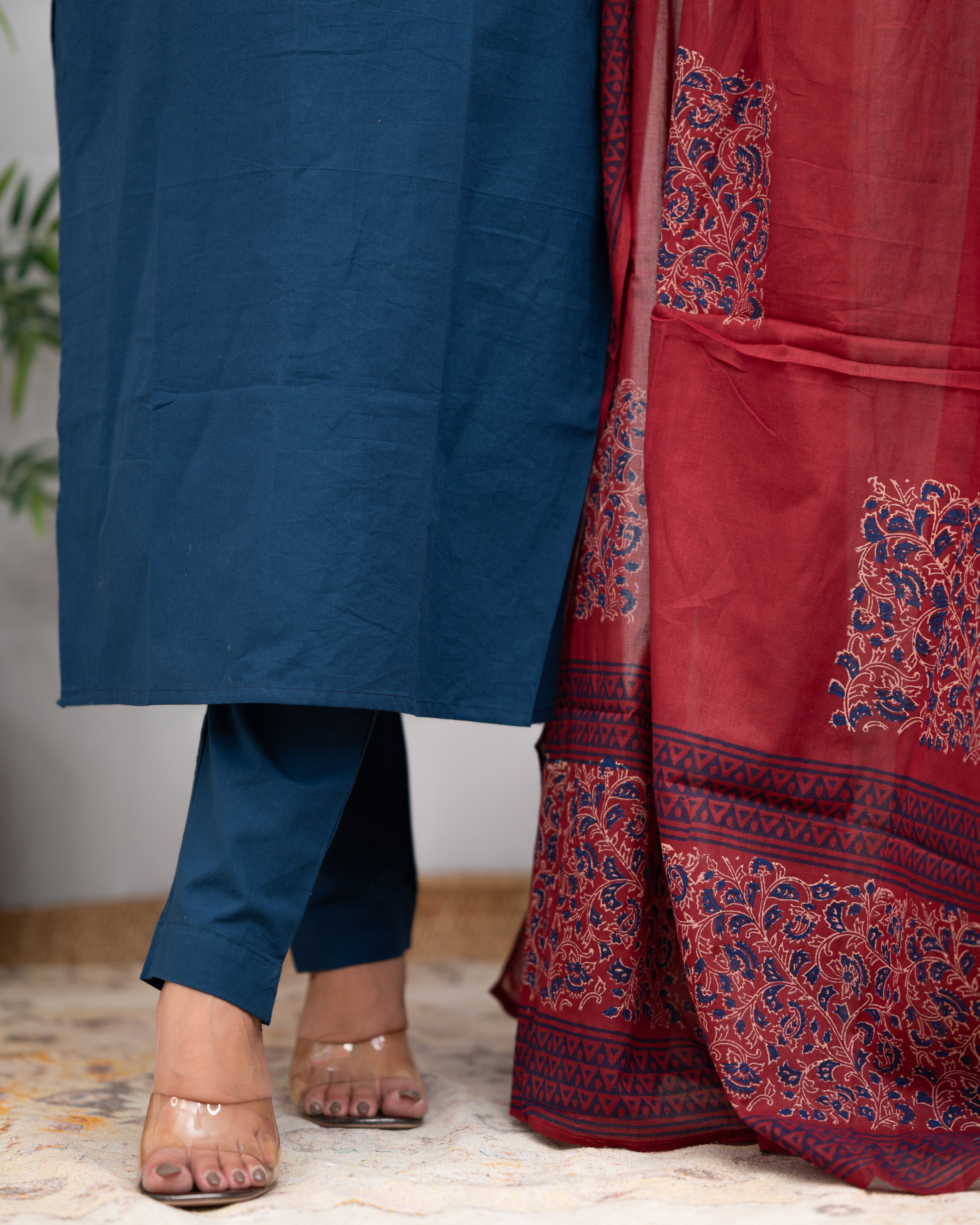 Niharika Hand Embroidered casual pant set - The Jaipur Studio