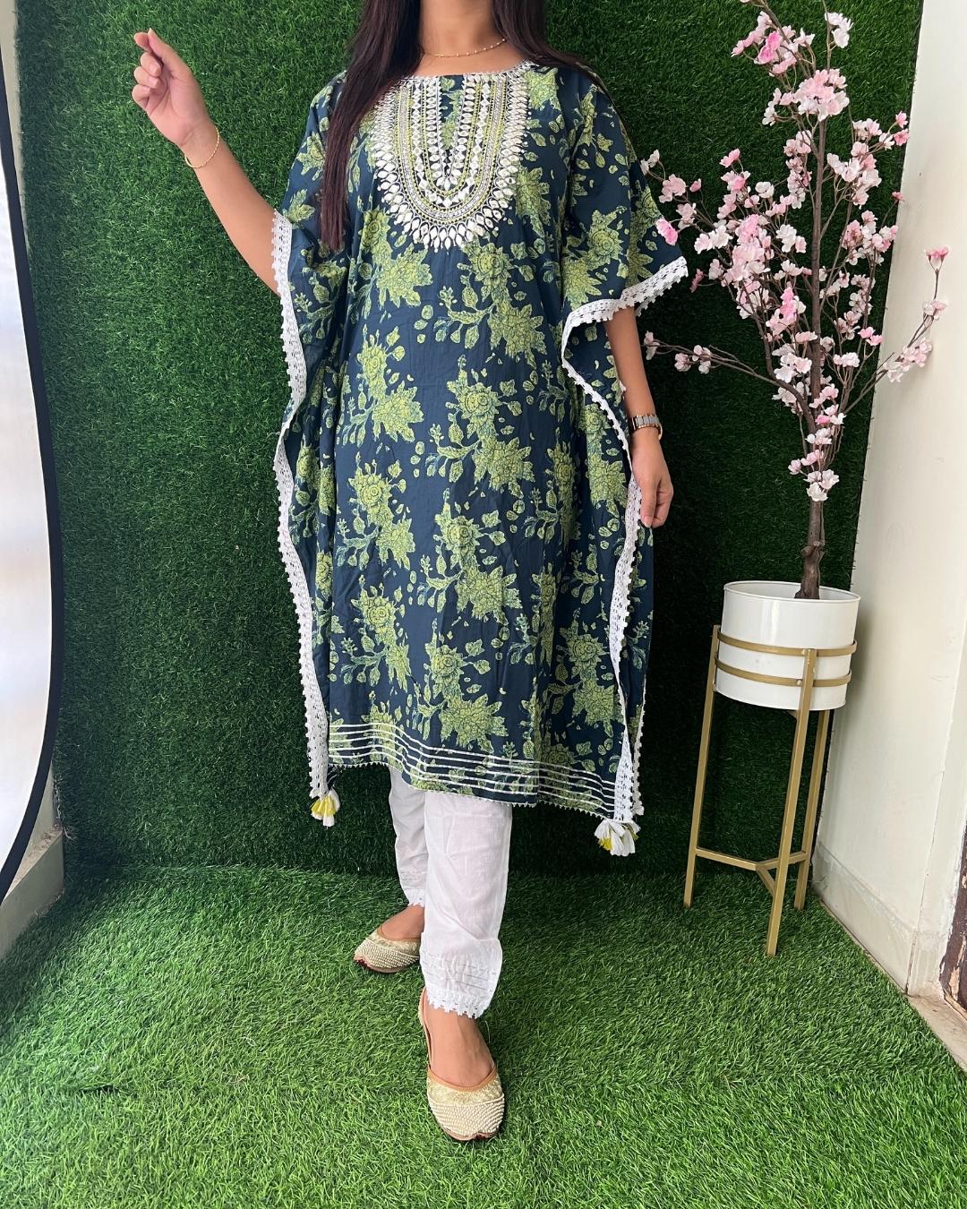 Cotton Casual Kaftaan Pant Set - The Jaipur Studio
