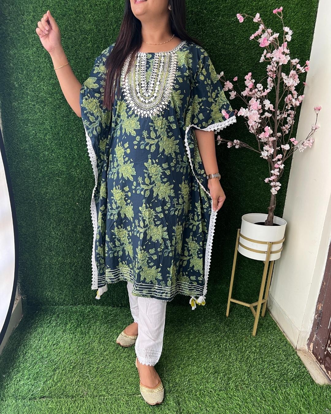 Cotton Casual Kaftaan Pant Set - The Jaipur Studio