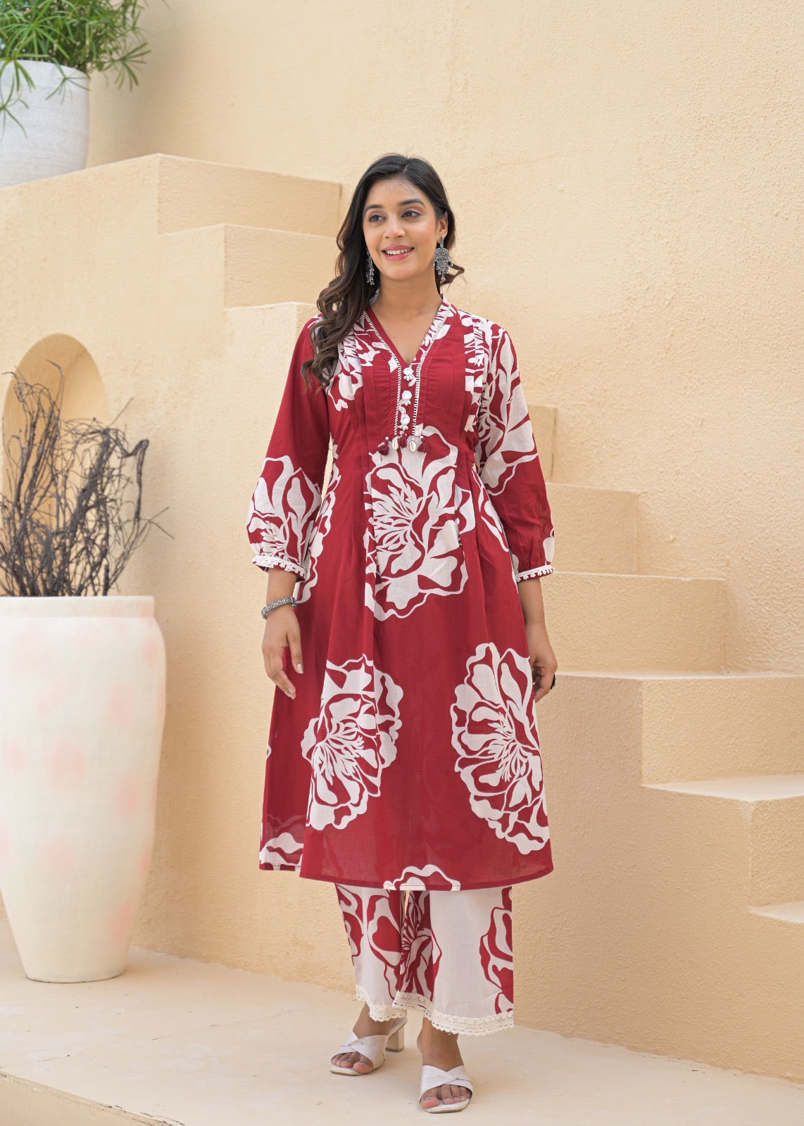 Mishika Cotton A-line Coord set - The Jaipur Studio