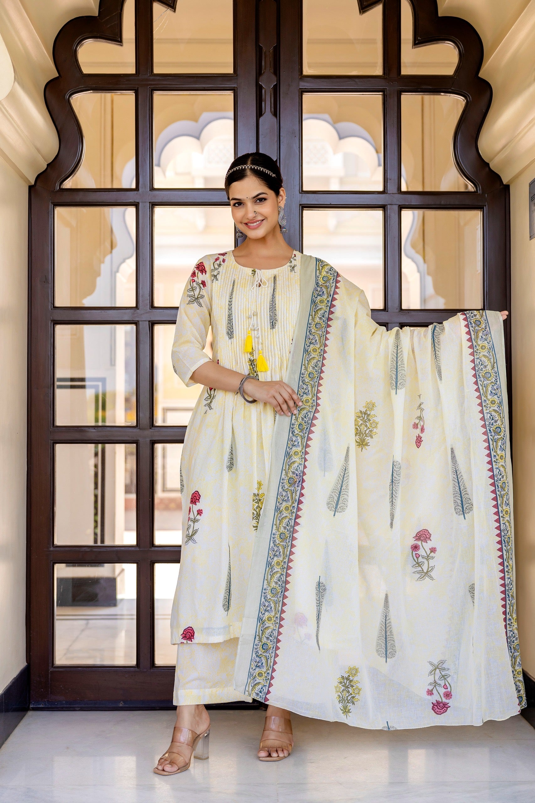 Sumira Handblock Premium Cotton Pant Set - The Jaipur Studio