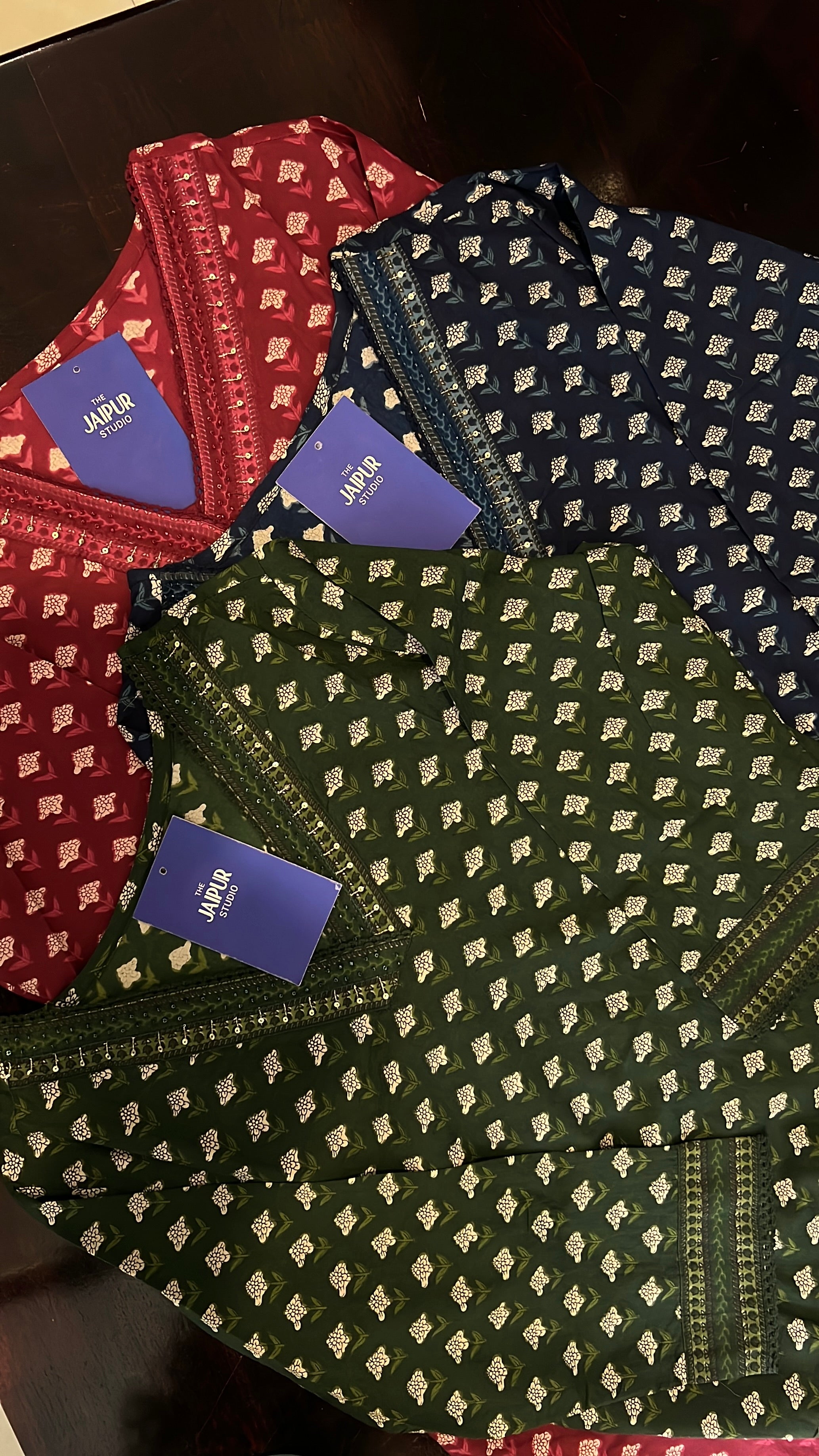 Divisha Ajrakh Cotton HandEmbroidered Pant set - The Jaipur Studio