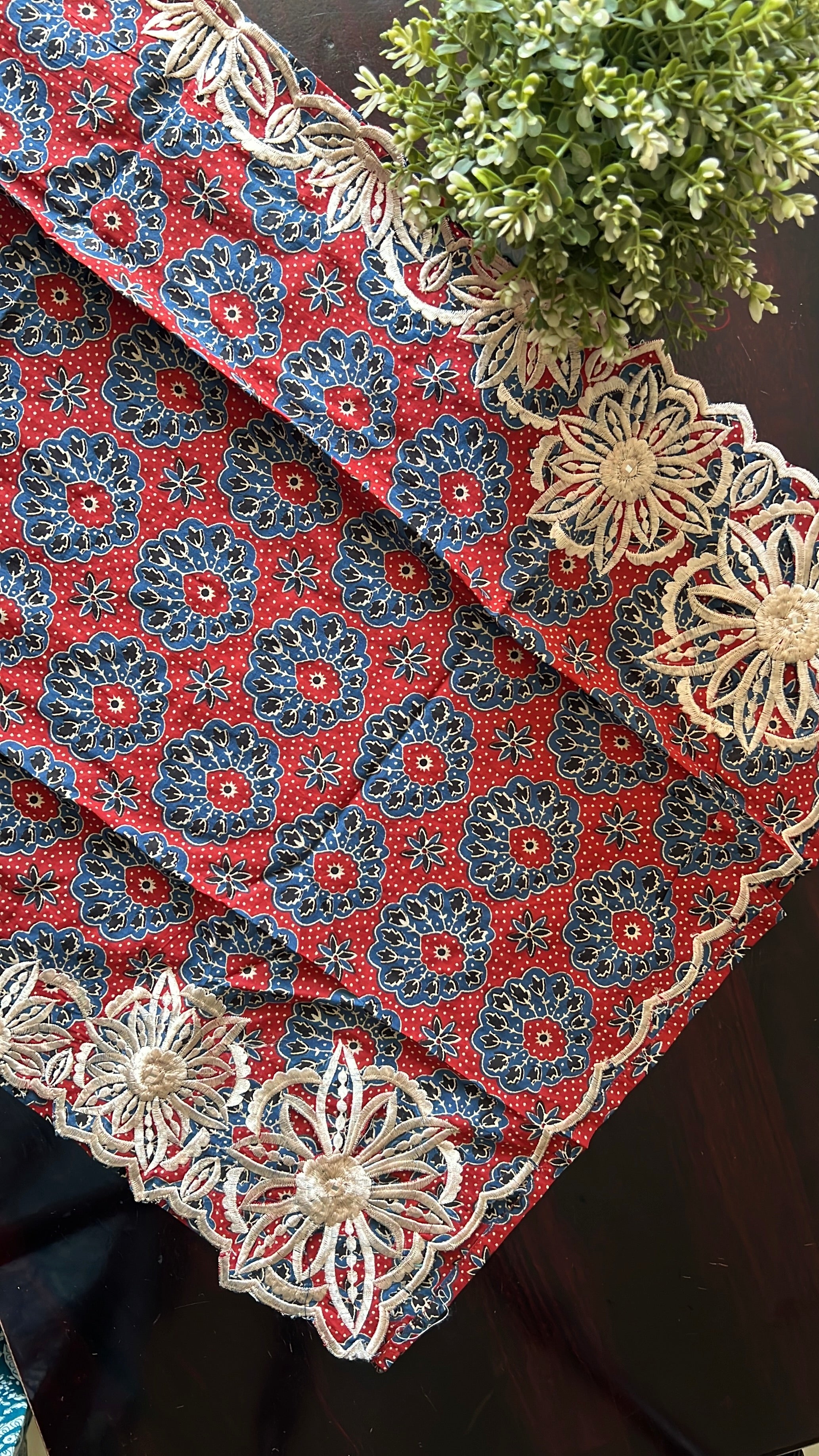 Driti Cotton Cutwork Detailed Pant set - The Jaipur Studio