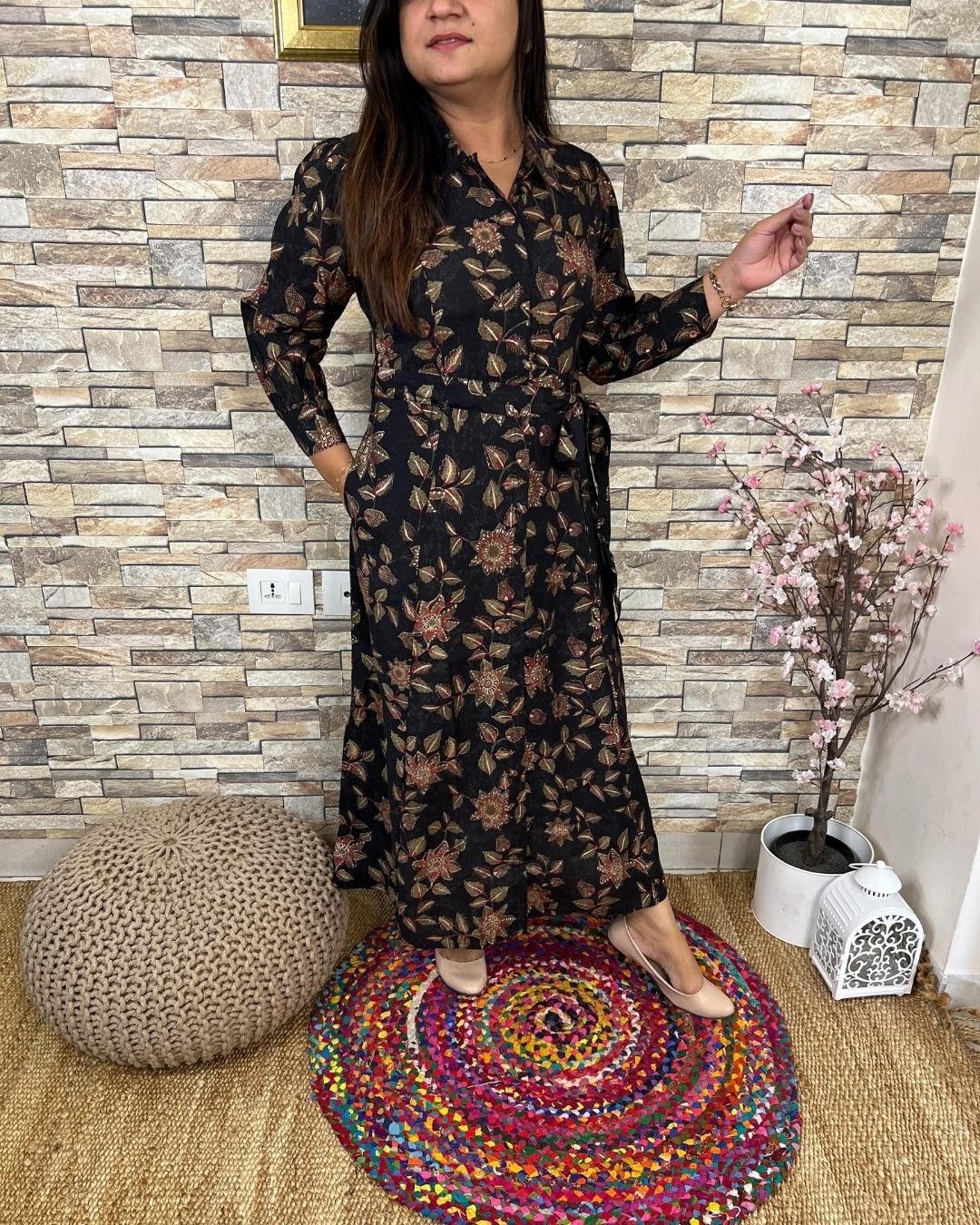 Heerat Muslin Long Gown - The Jaipur Studio