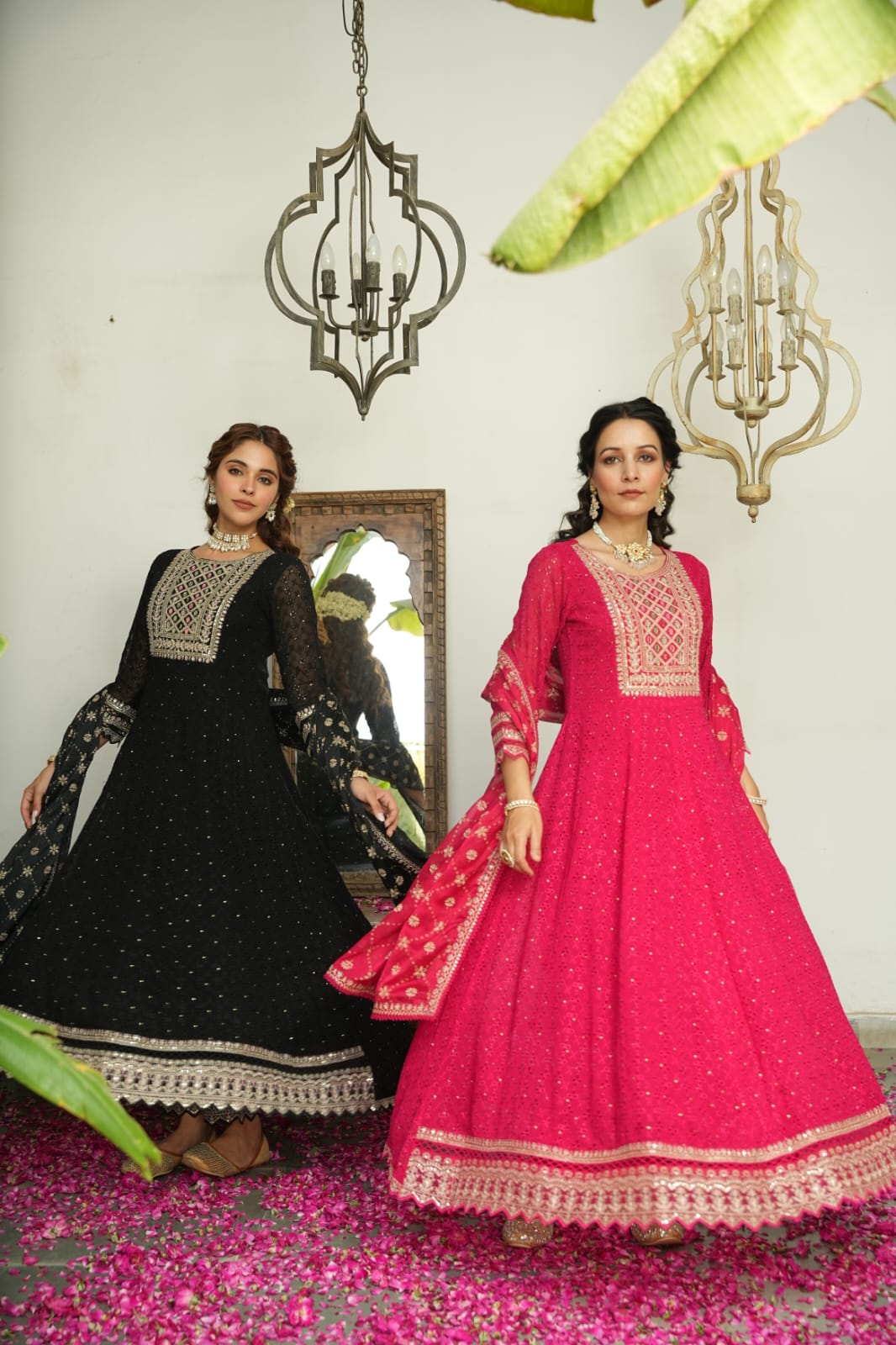 Festive Special Georgette Embroidered Anarkali Set - The Jaipur Studio