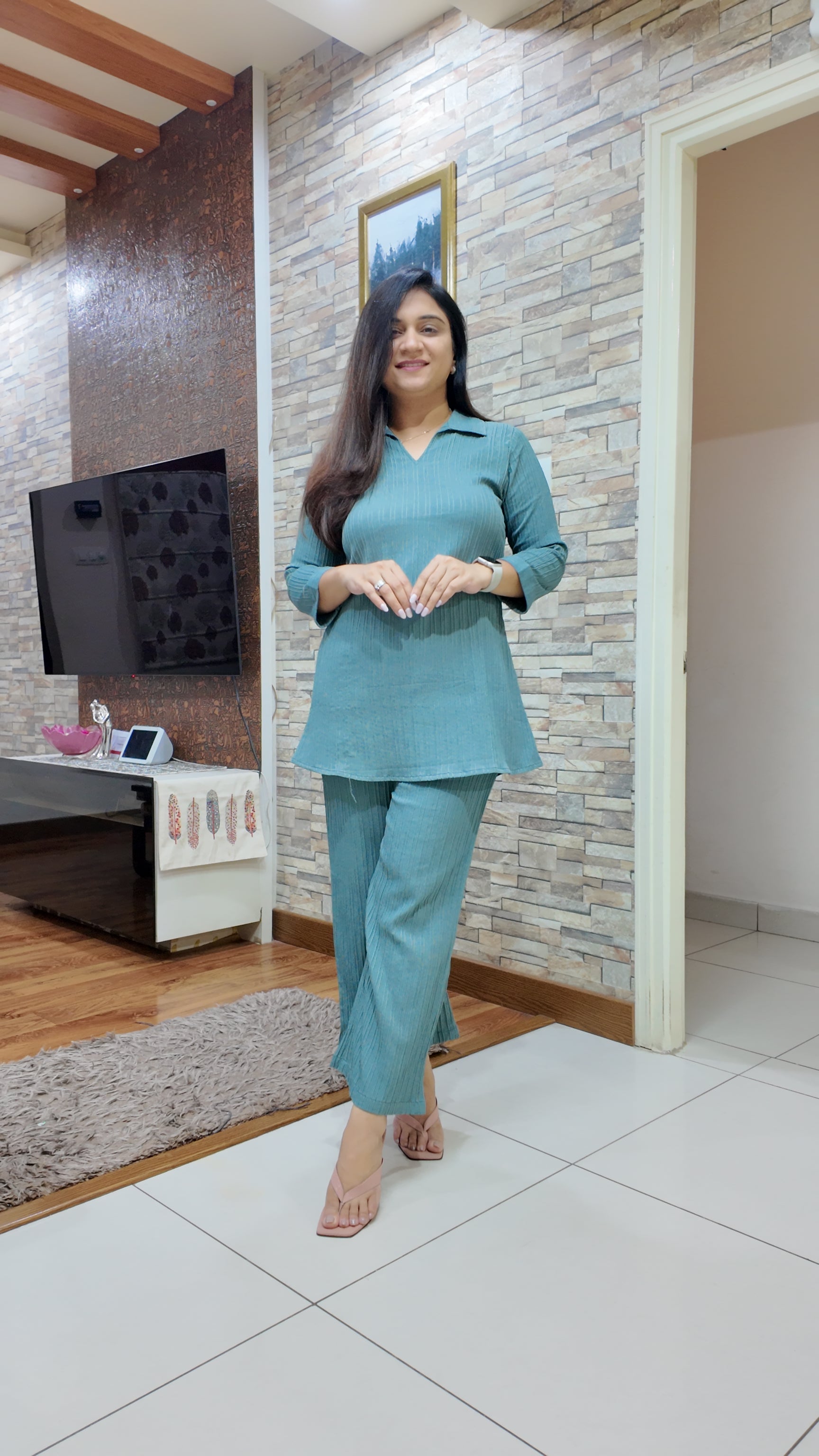 Nyasa Lycra Korean Coord Set - The Jaipur Studio