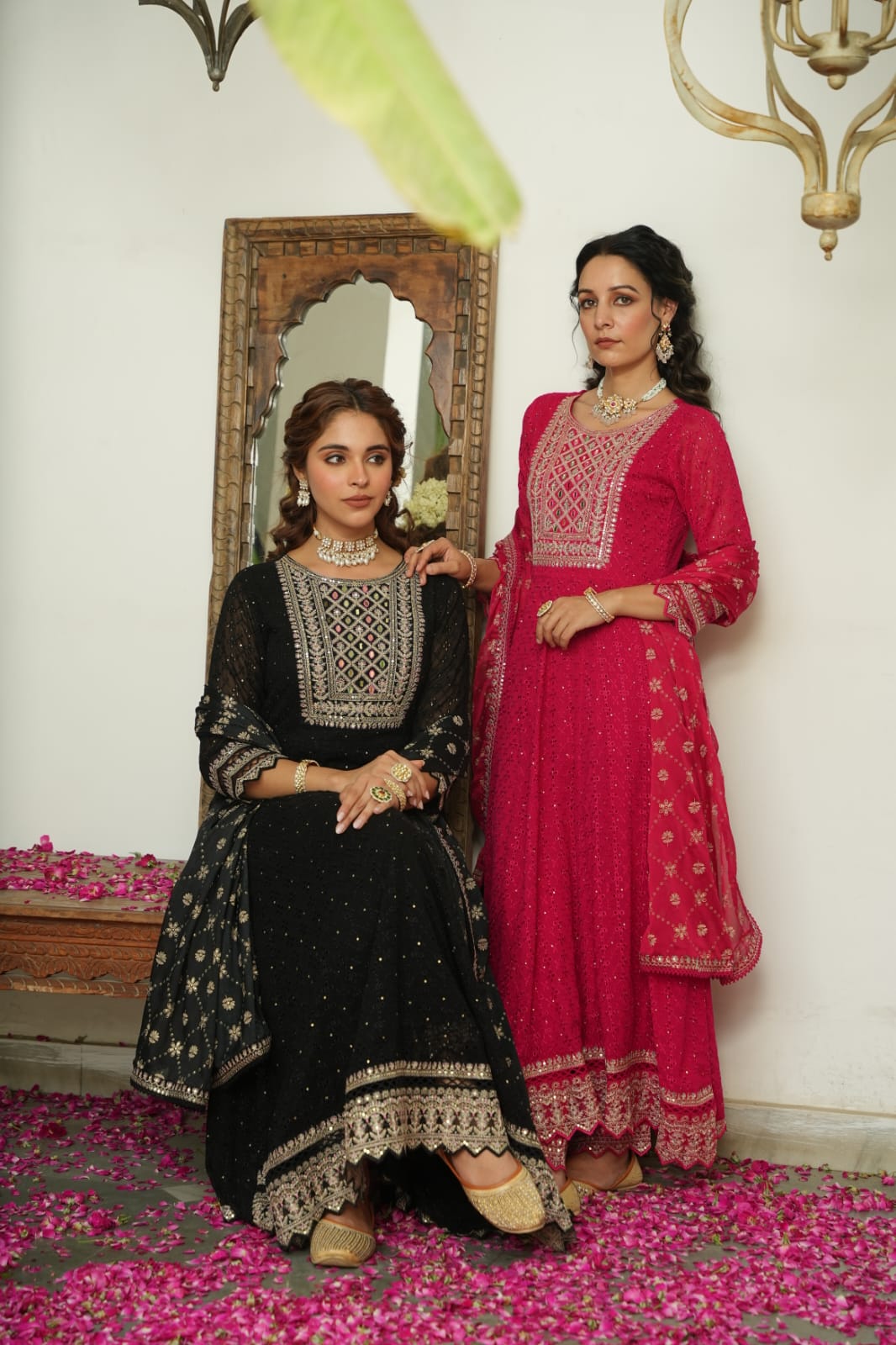 Festive Special Georgette Embroidered Anarkali Set - The Jaipur Studio