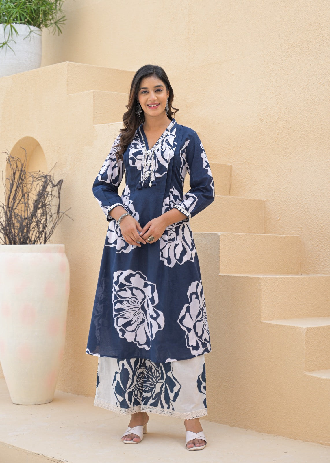 Mishika Cotton A-line Coord set - The Jaipur Studio
