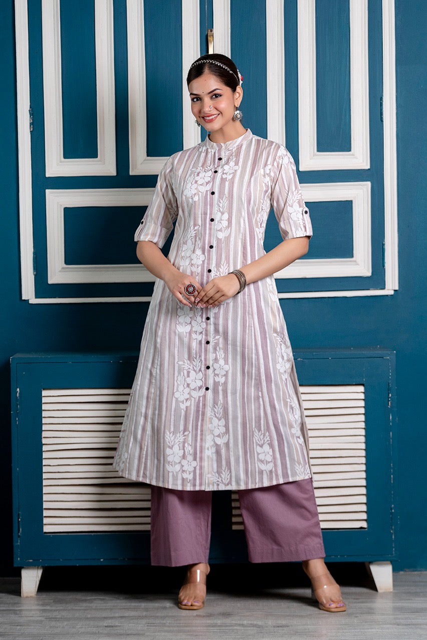 Cotton Floral Cotton A-line Coord set - The Jaipur Studio