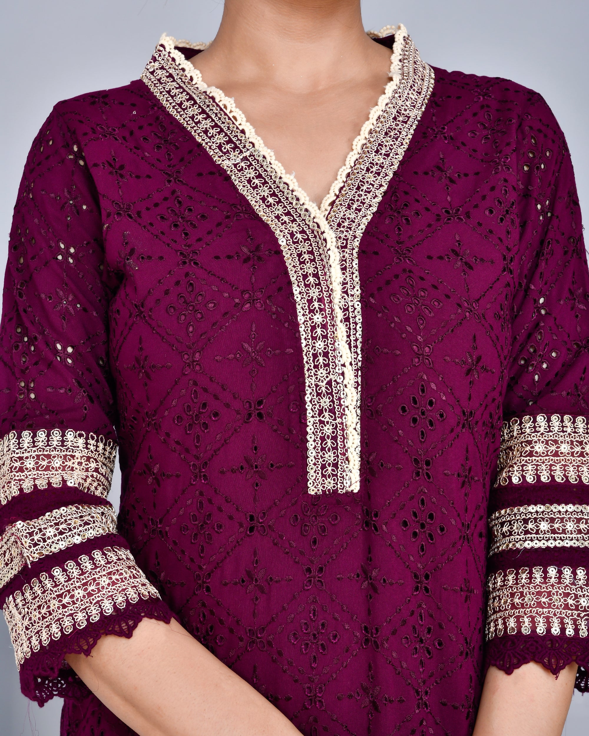 Rayon Sciffili Embroidered Afgani Set - The Jaipur Studio