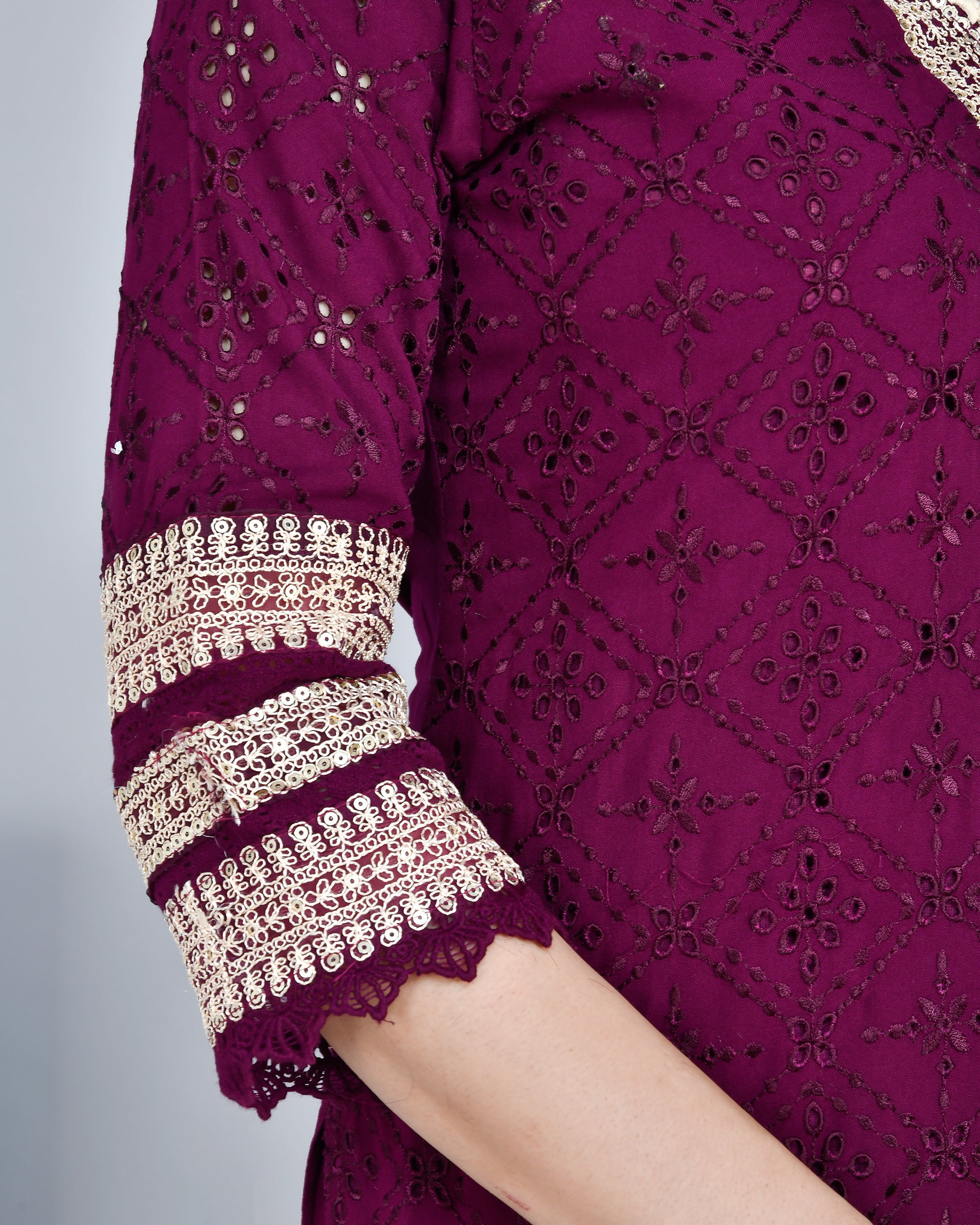 Rayon Sciffili Embroidered Afgani Set - The Jaipur Studio