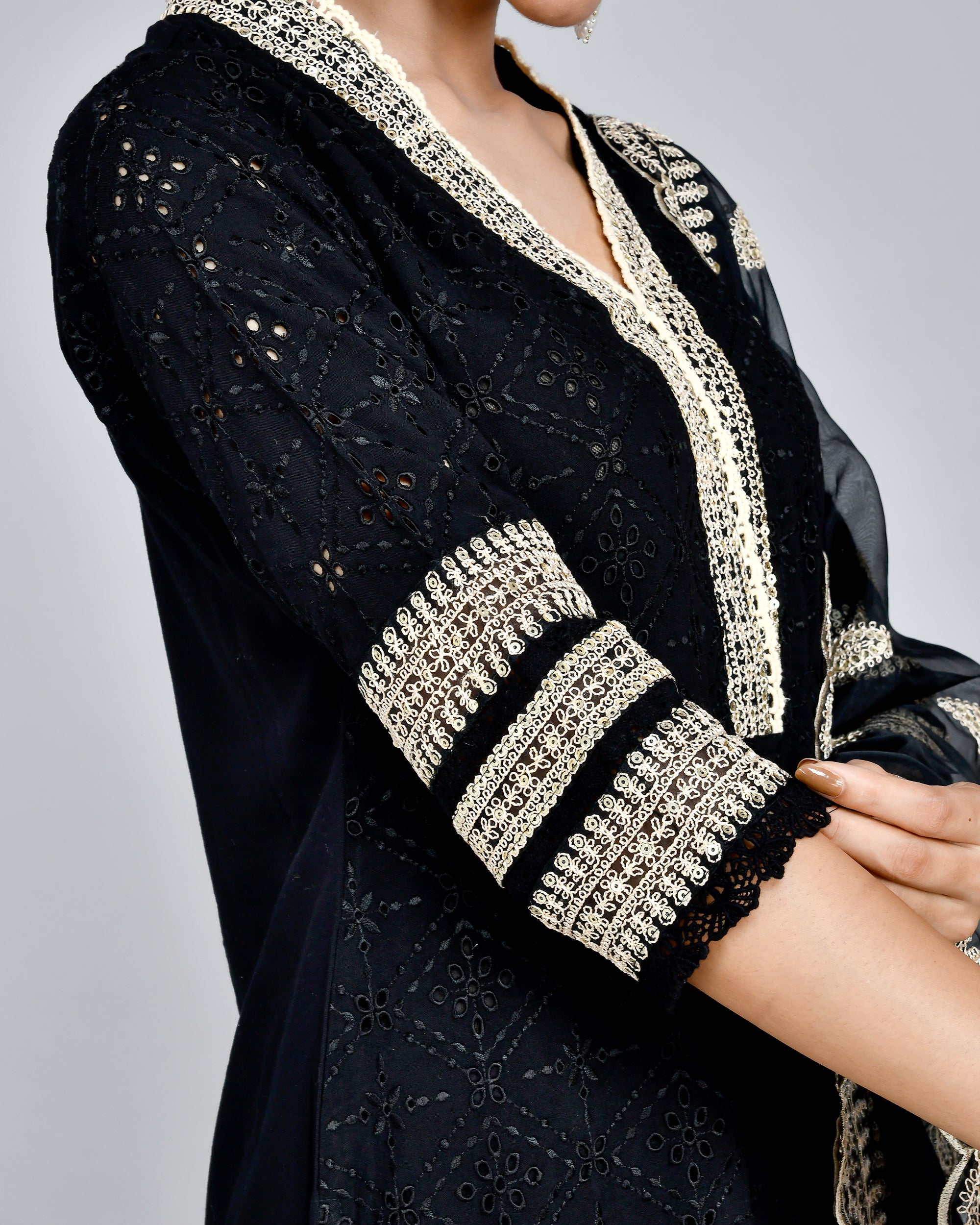 Rayon Sciffili Embroidered Afgani Set - The Jaipur Studio