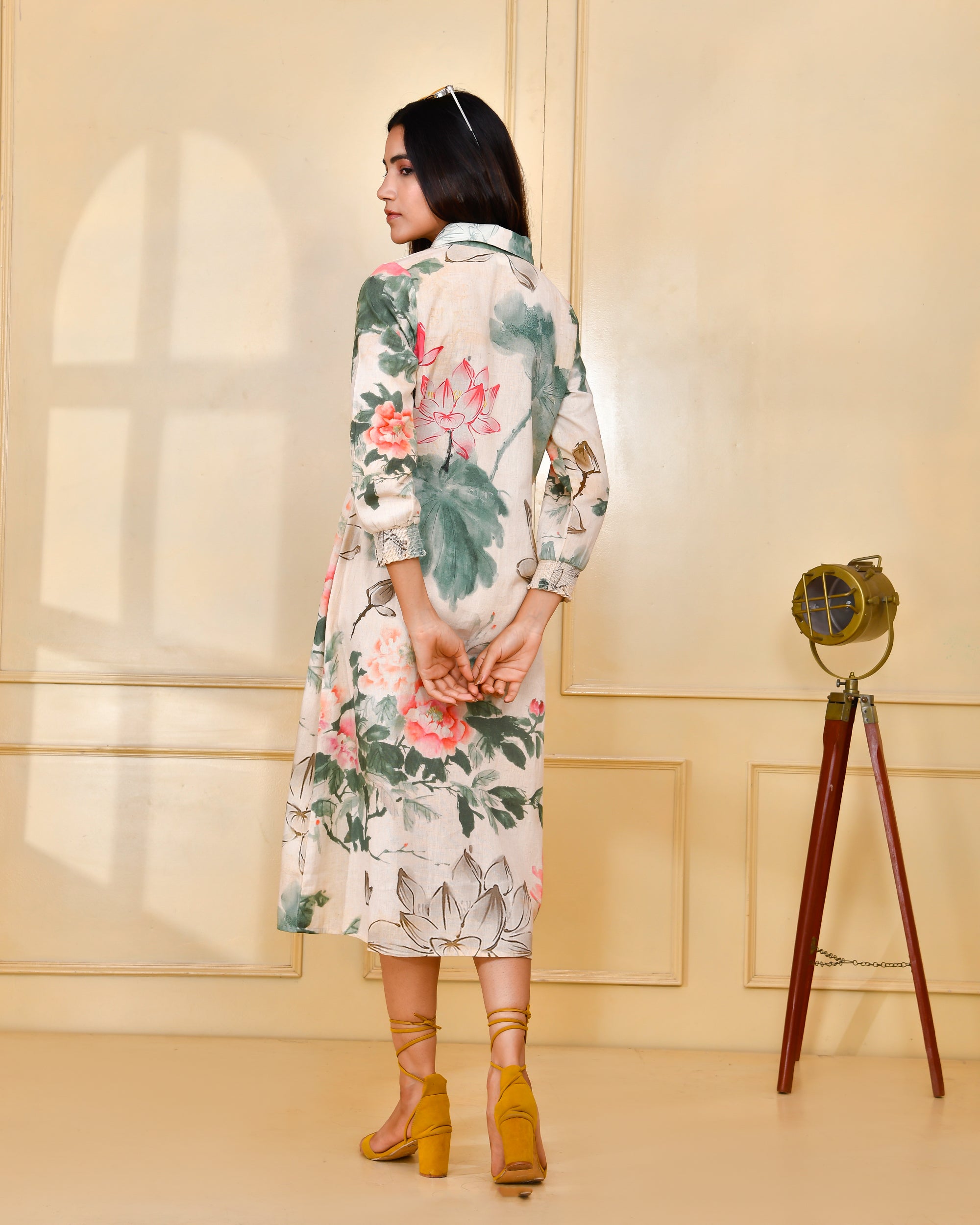 Floral Cotton Long Dress - The Jaipur Studio