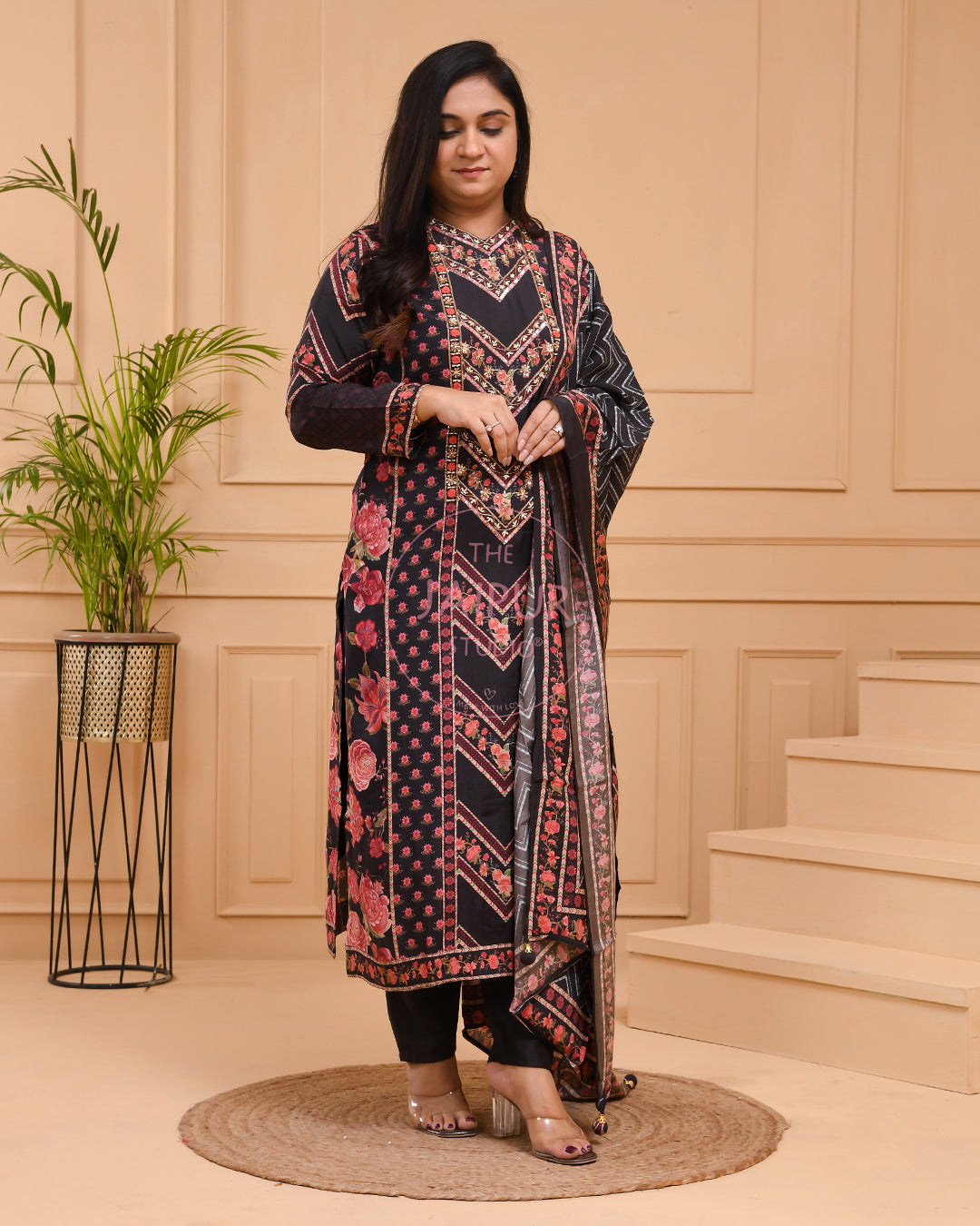 Premium Muslin HandEmbroidered Pant Set - The Jaipur Studio