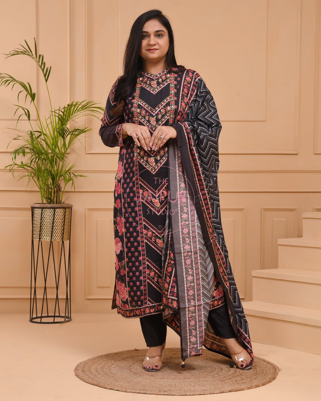 Premium Muslin HandEmbroidered Pant Set - The Jaipur Studio