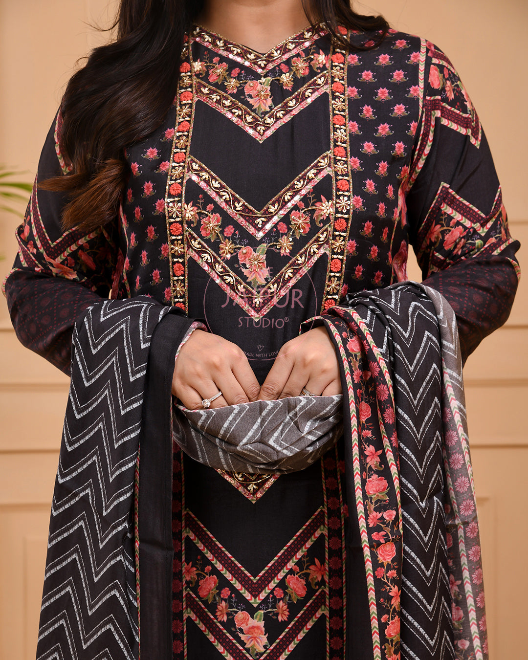 Premium Muslin HandEmbroidered Pant Set - The Jaipur Studio