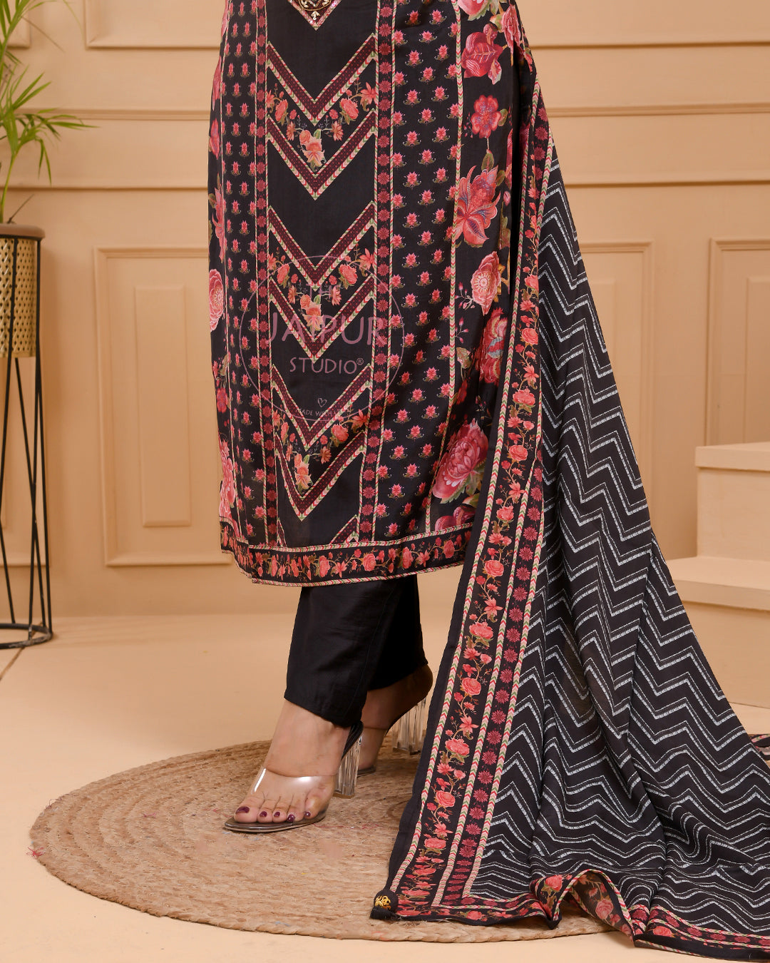 Premium Muslin HandEmbroidered Pant Set - The Jaipur Studio