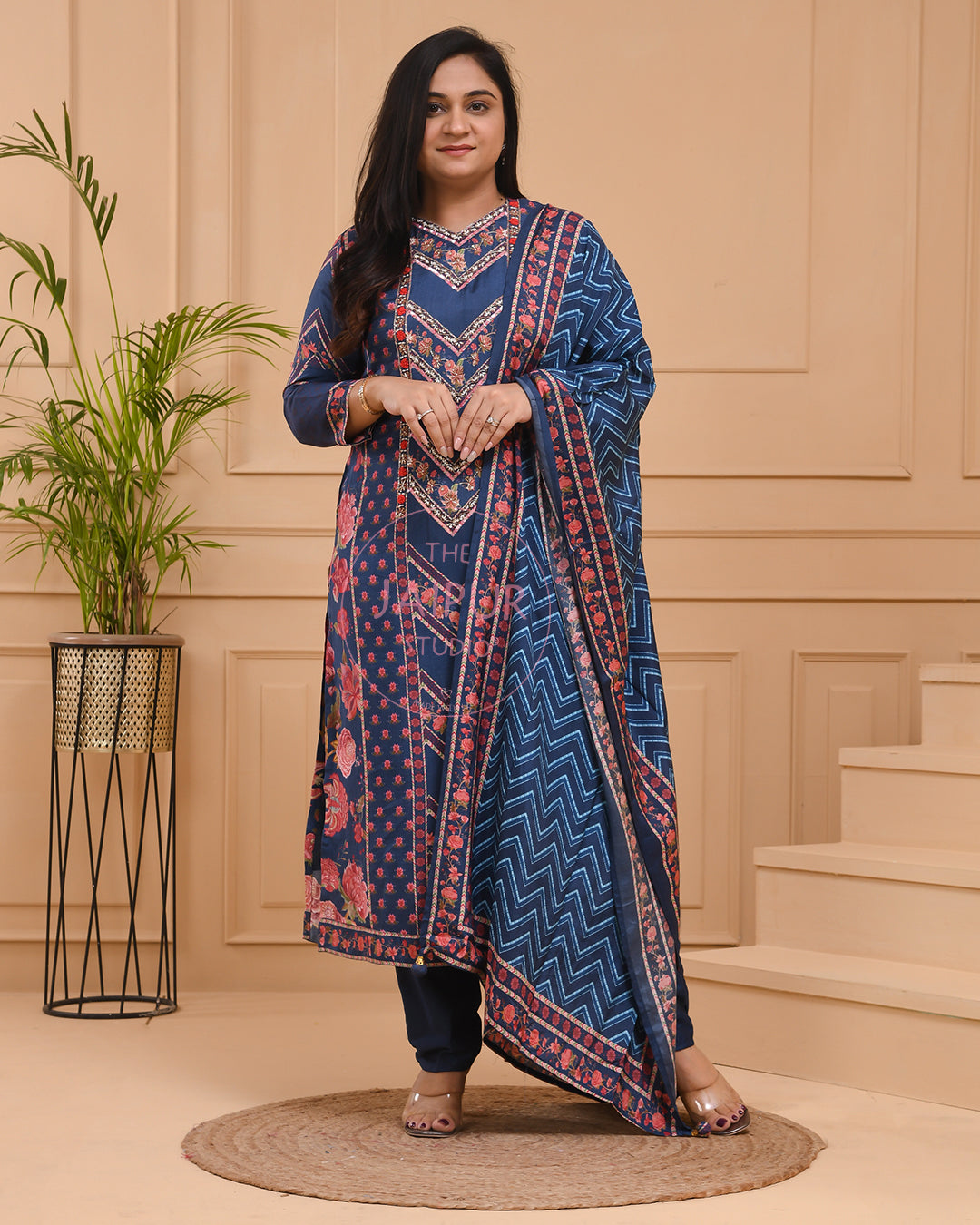 Premium Muslin HandEmbroidered Pant Set - The Jaipur Studio